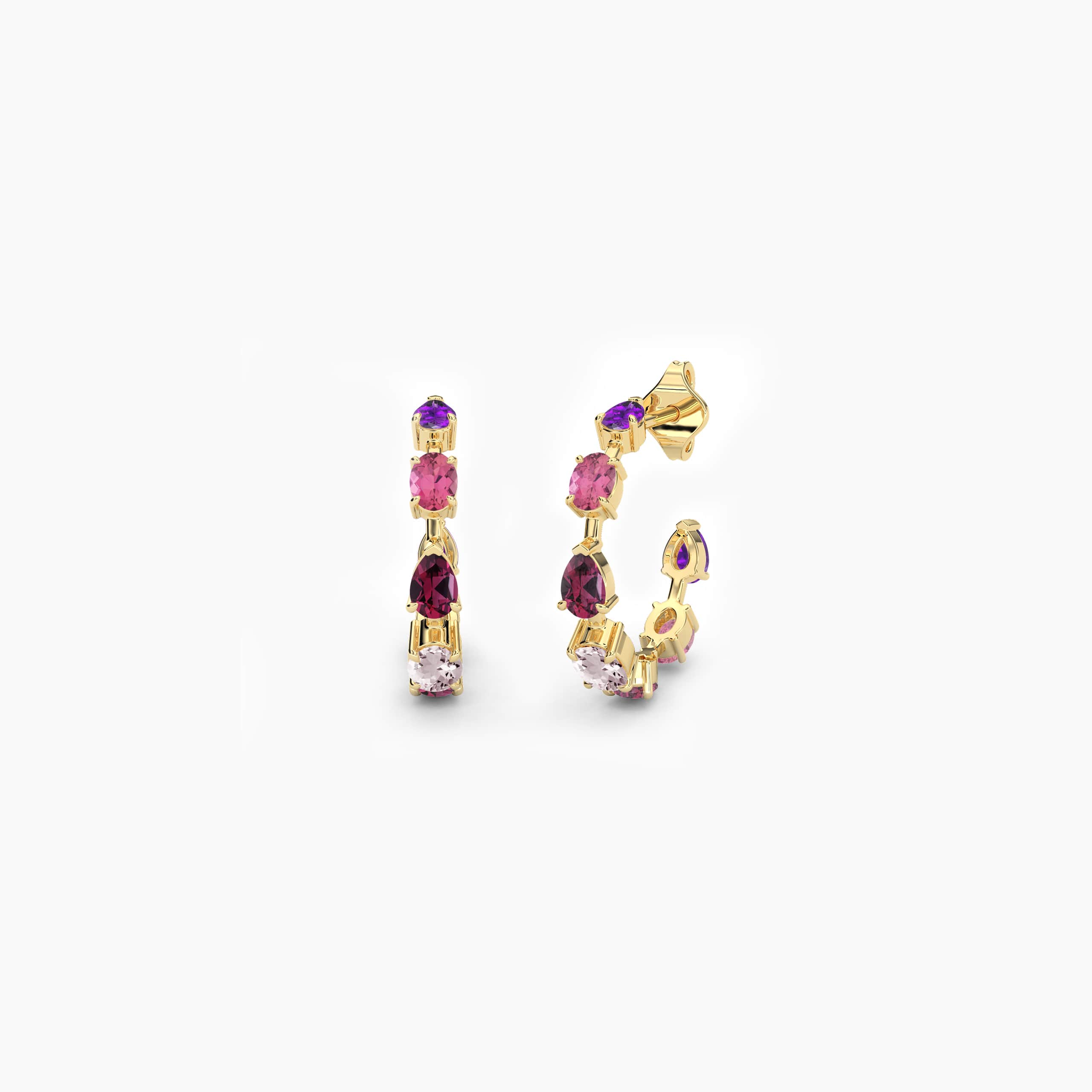 gem hoop earrings