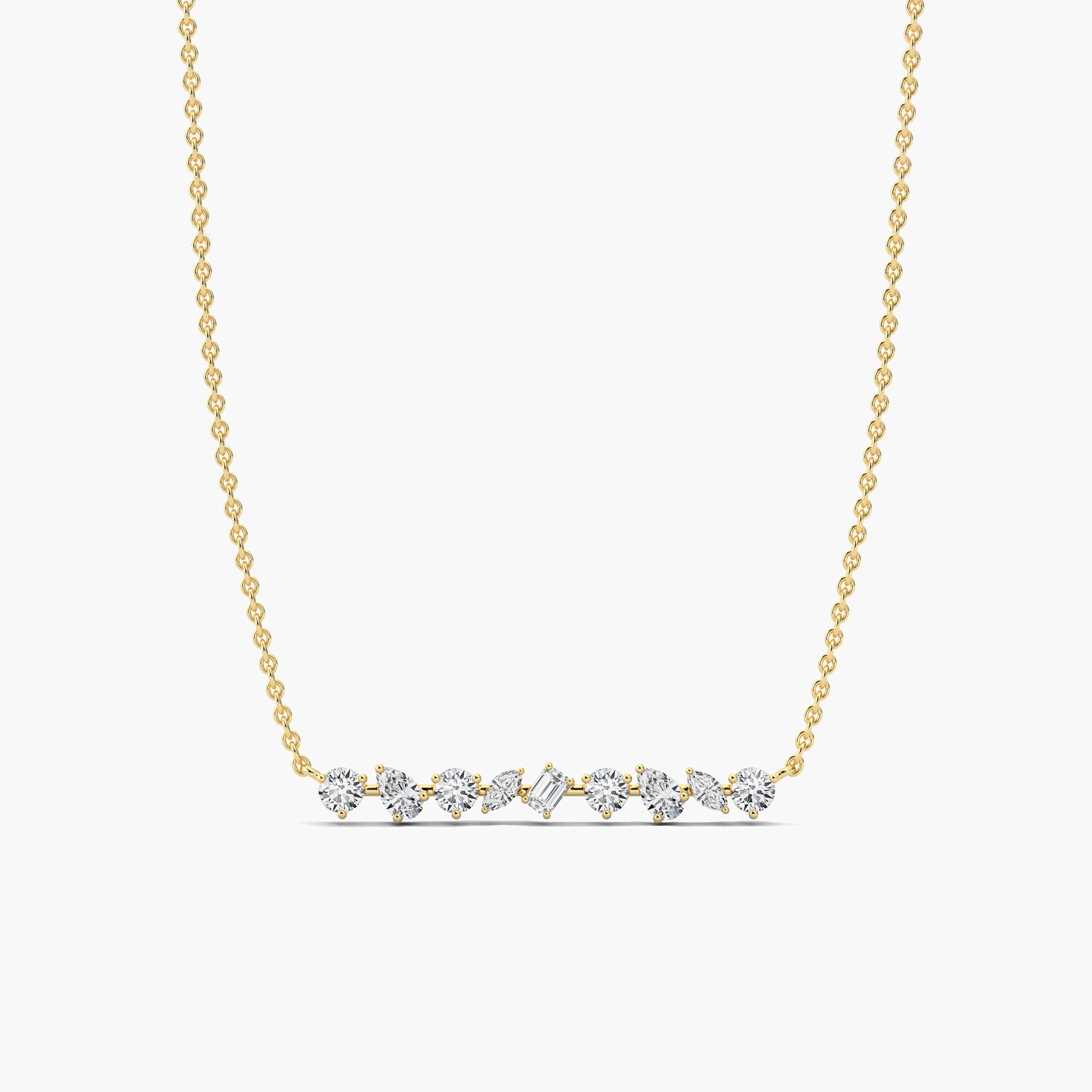 bar necklace with diamond