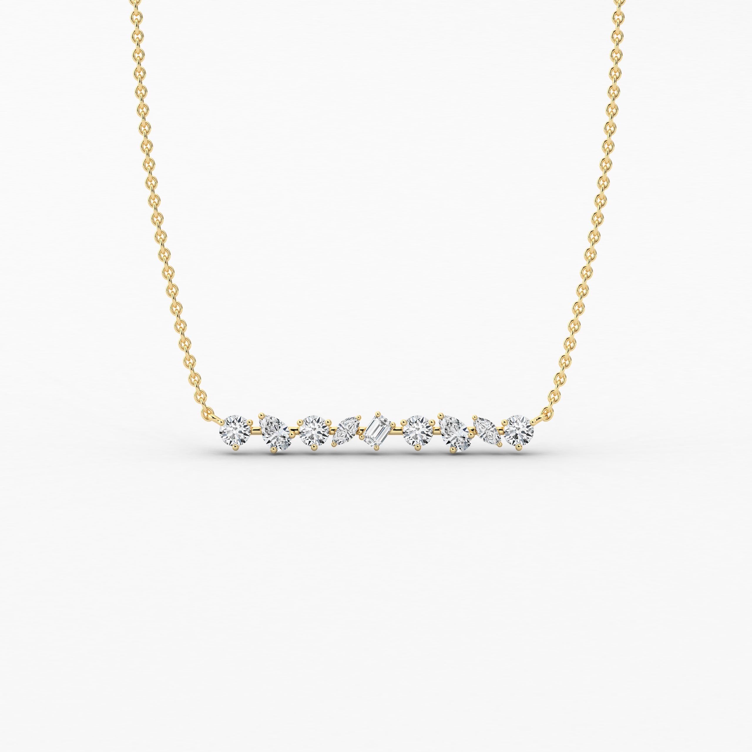 bar necklace with diamond