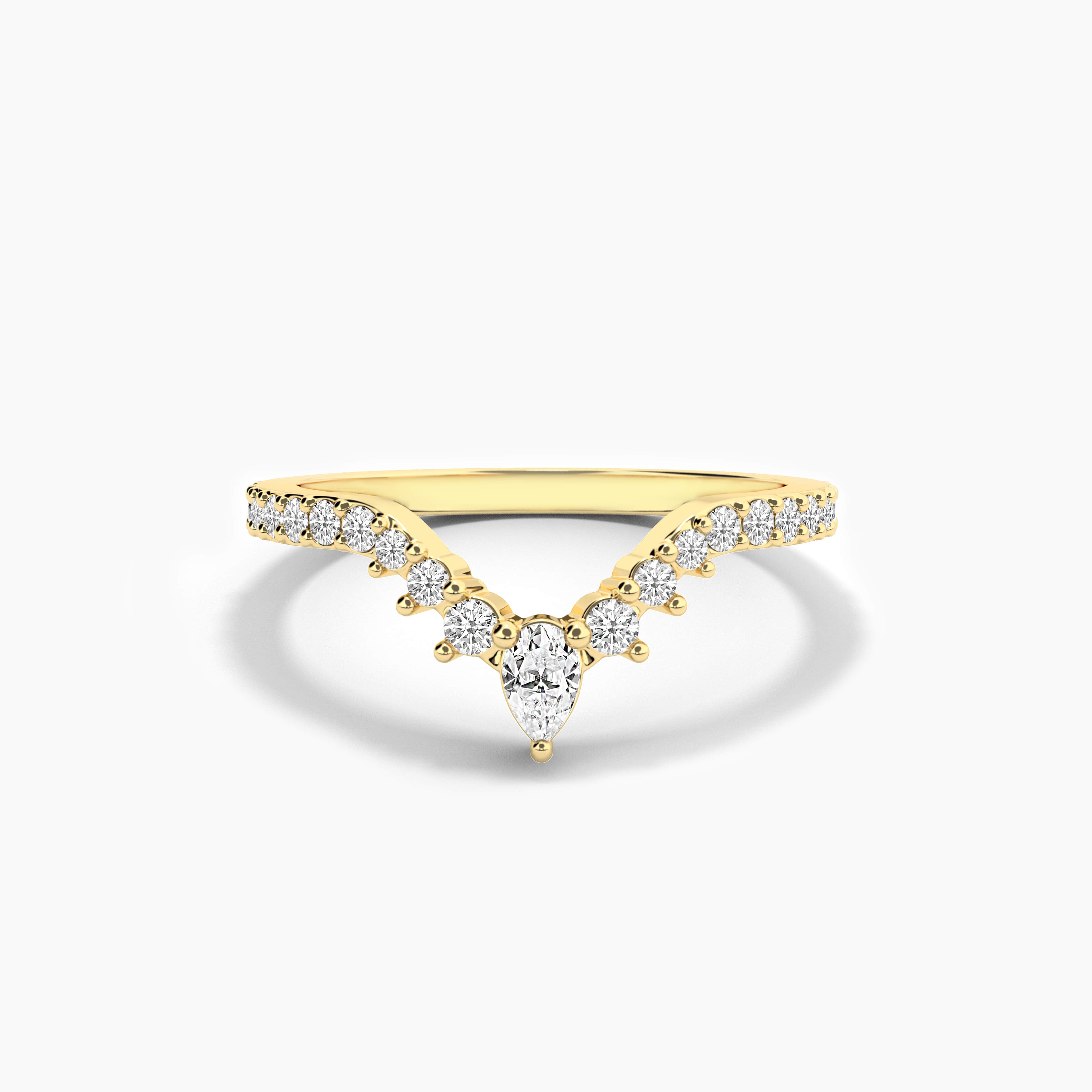 Yellow Gold Lab Grown Diamond Stackable Ring