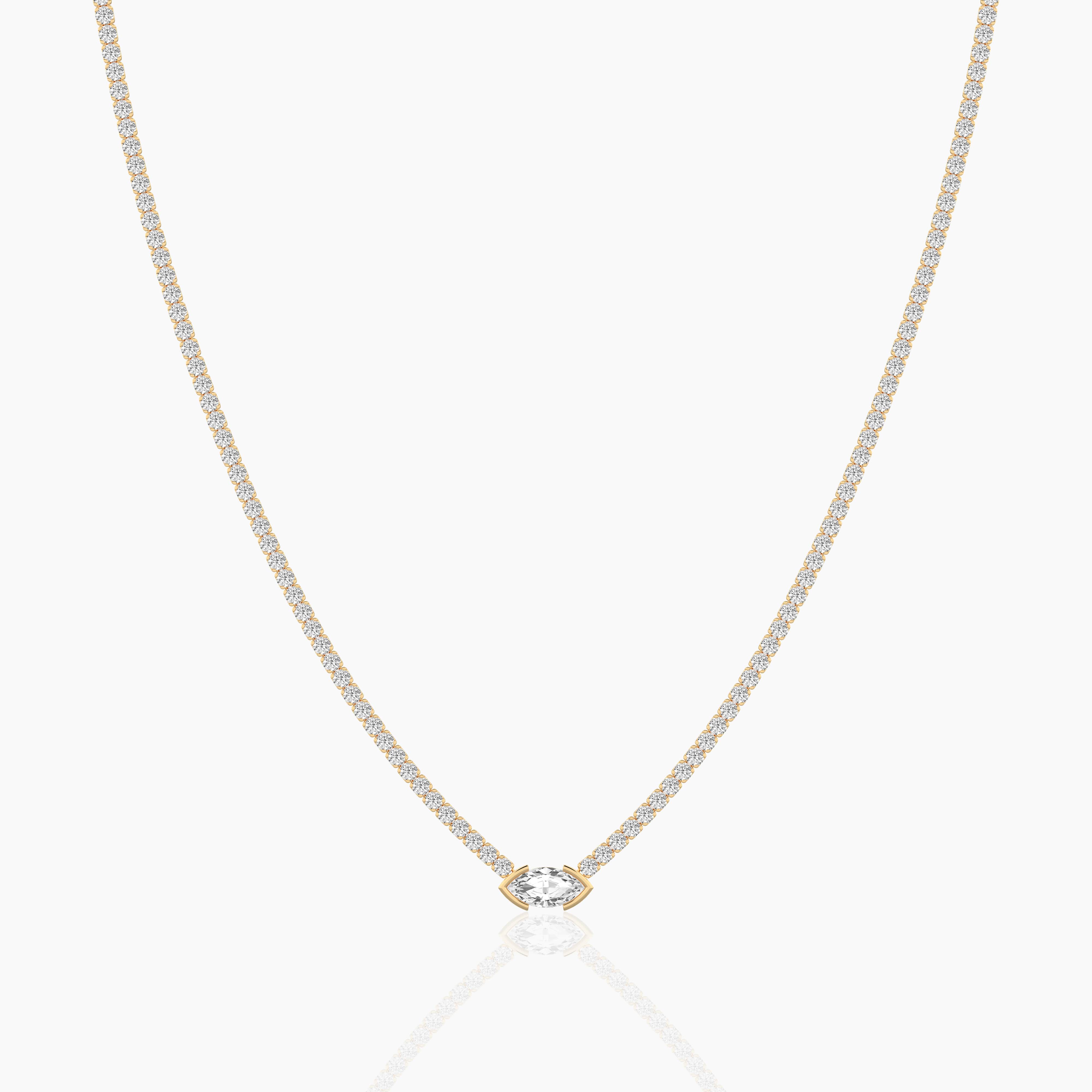 yellow gold tennis necklace