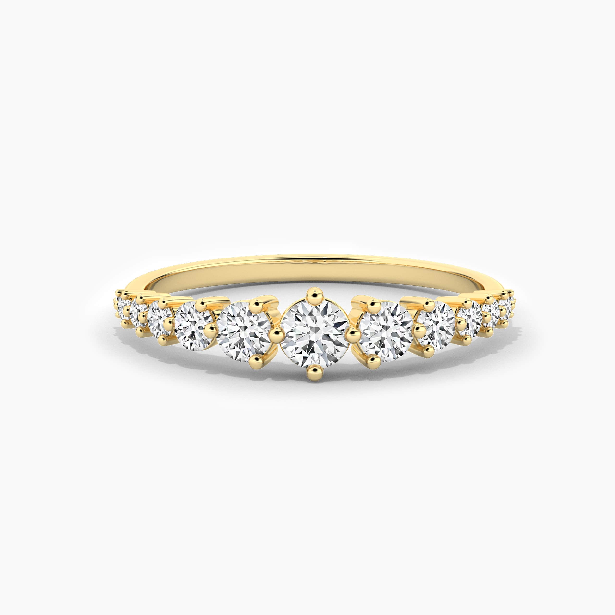 Yellow Gold Round Shape Diamond Fashion Ring 