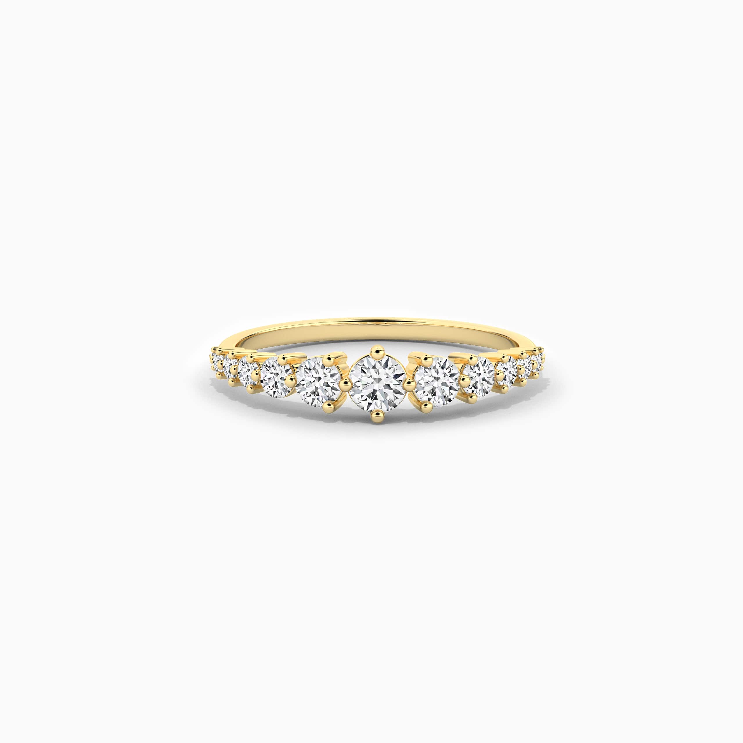 Yellow Gold Round Shape Diamond Fashion Ring 