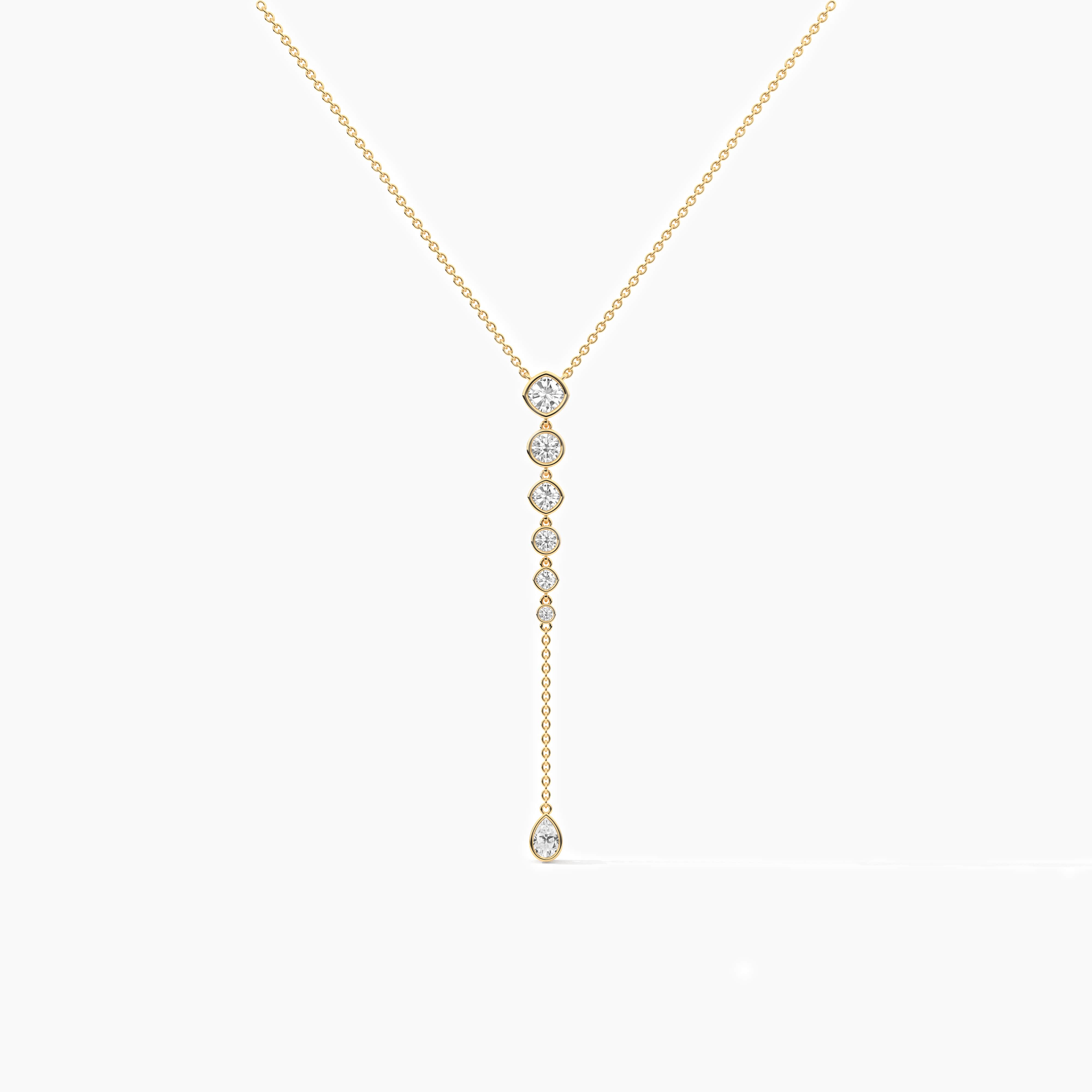 round and cushion cut diamond necklace 