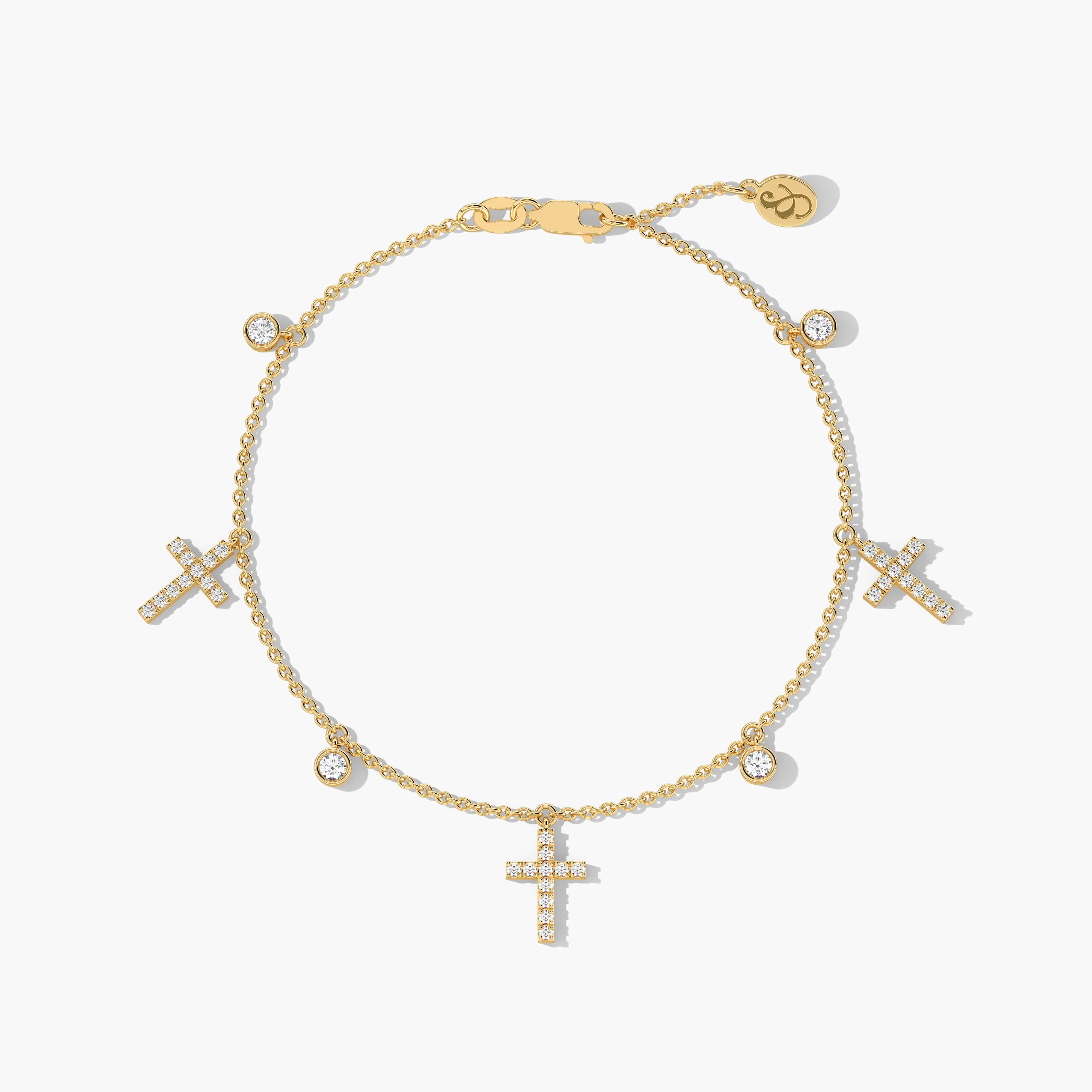 diamond cross bracelet