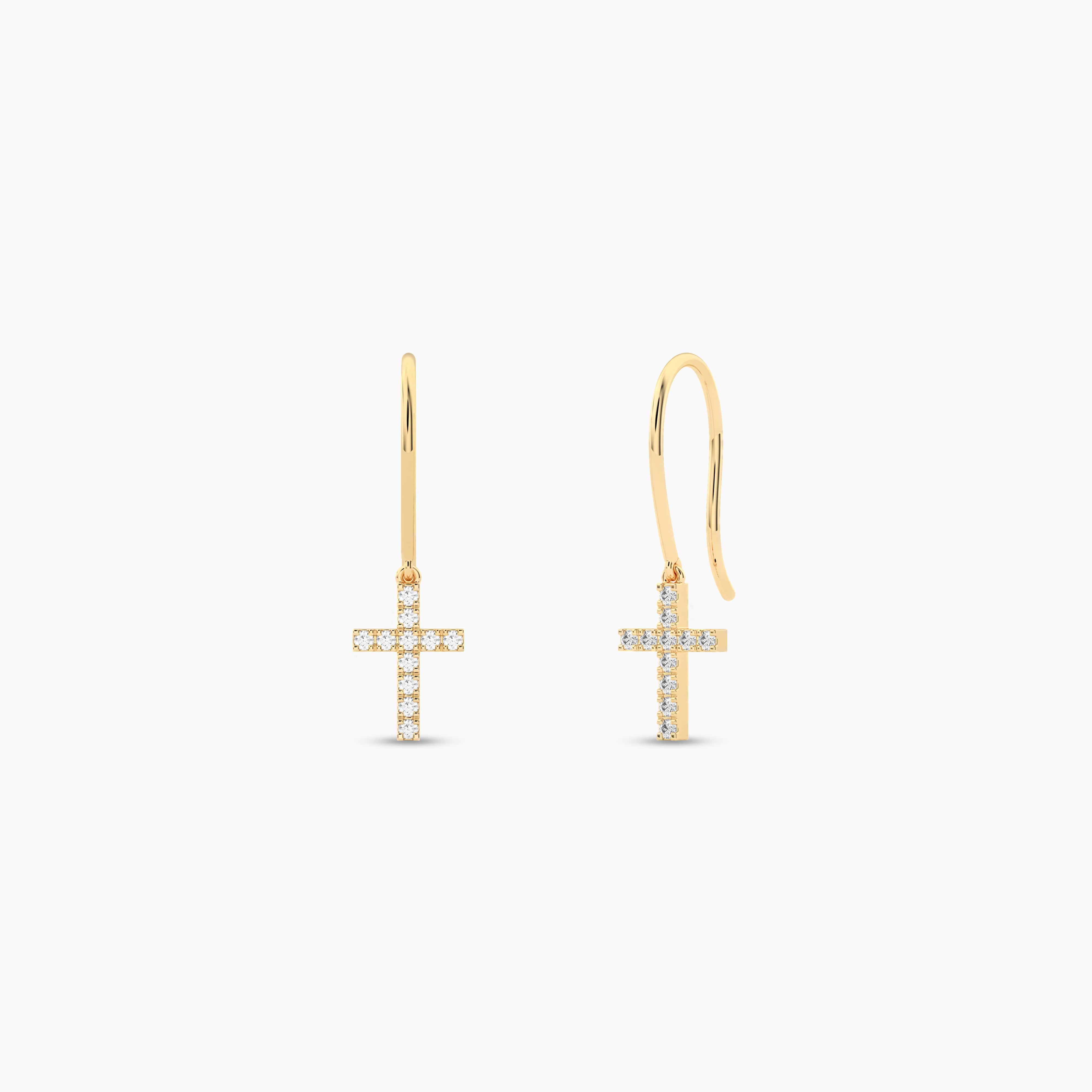 cross diamond earring