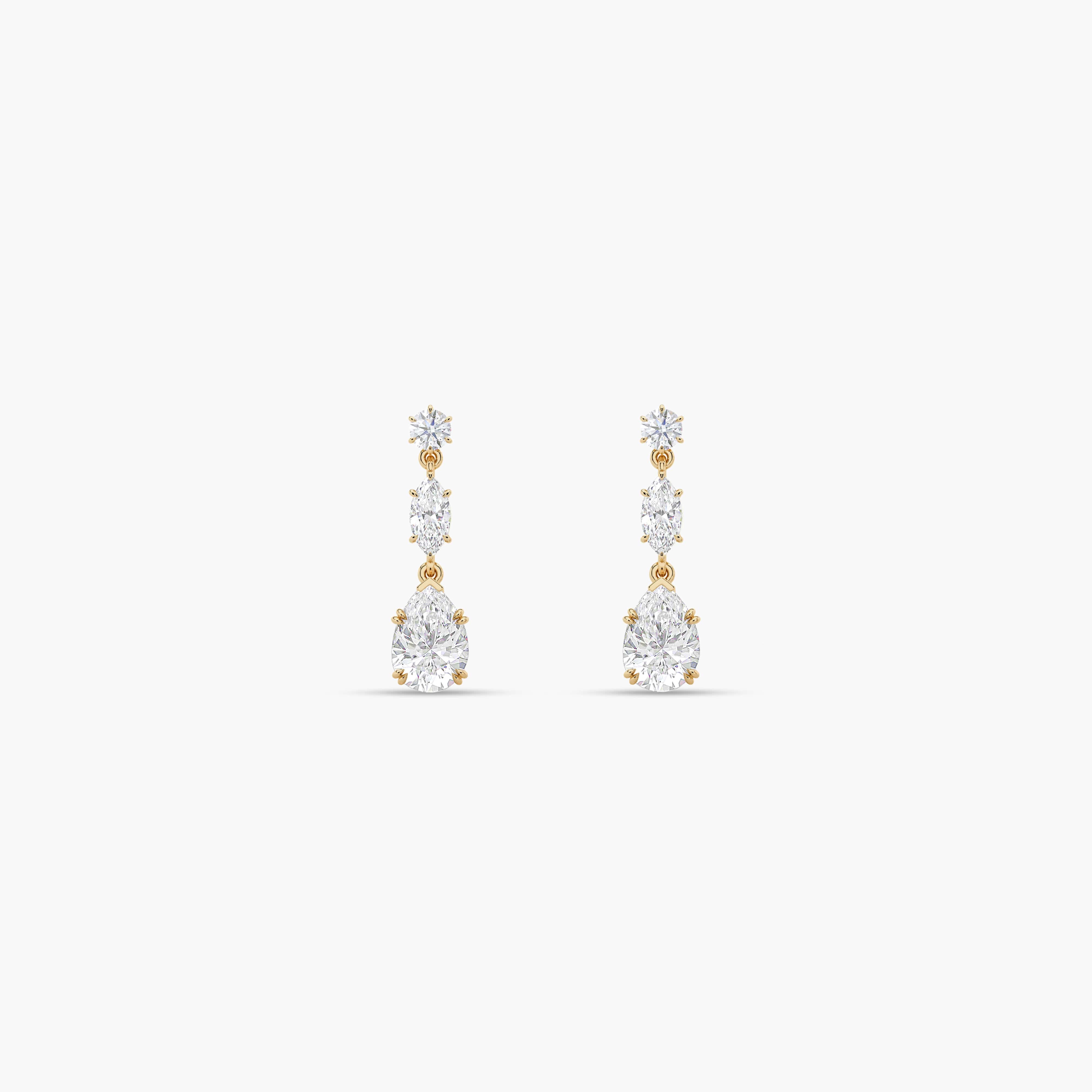 drop earrings with diamonds