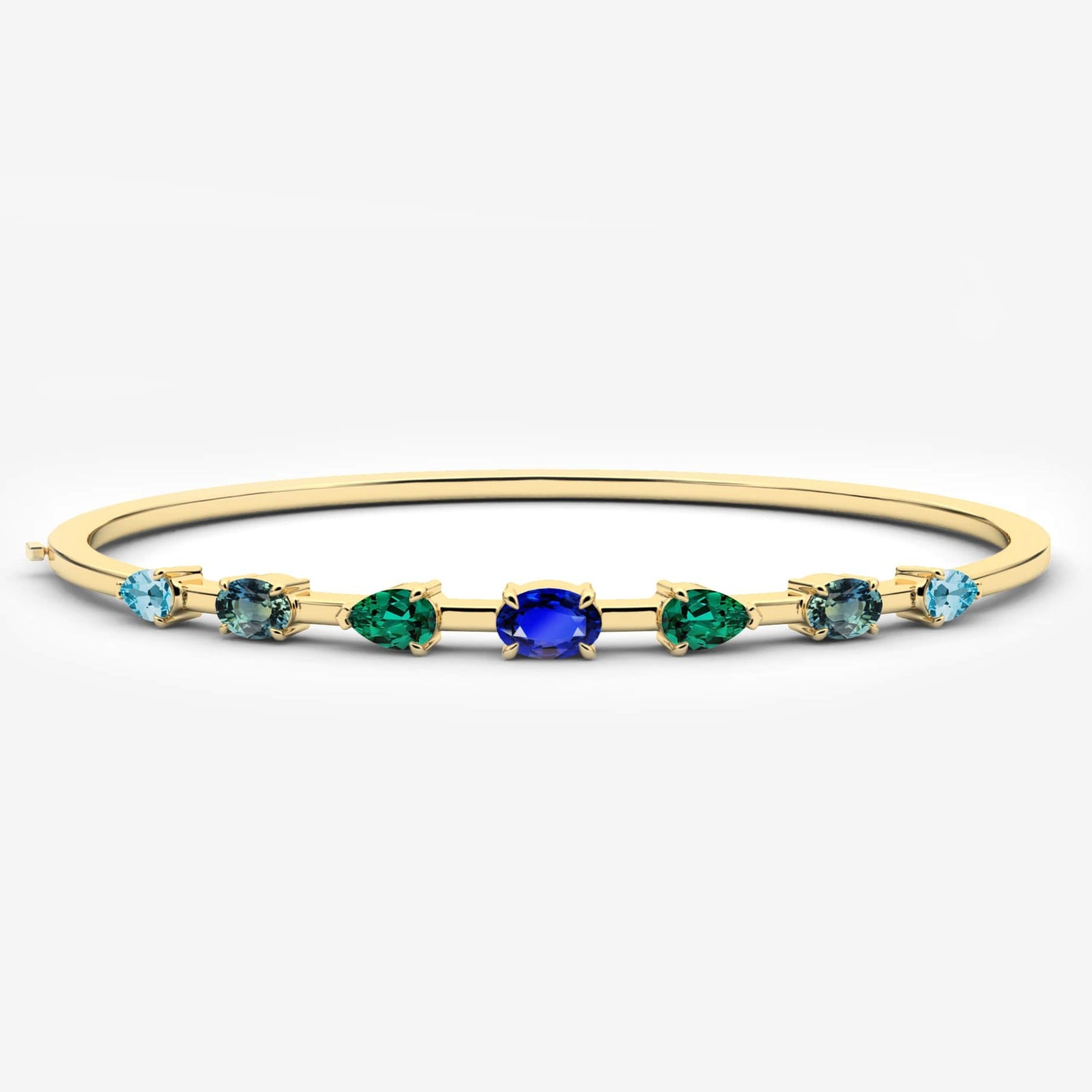 bracelets with gemstones in yellow gold