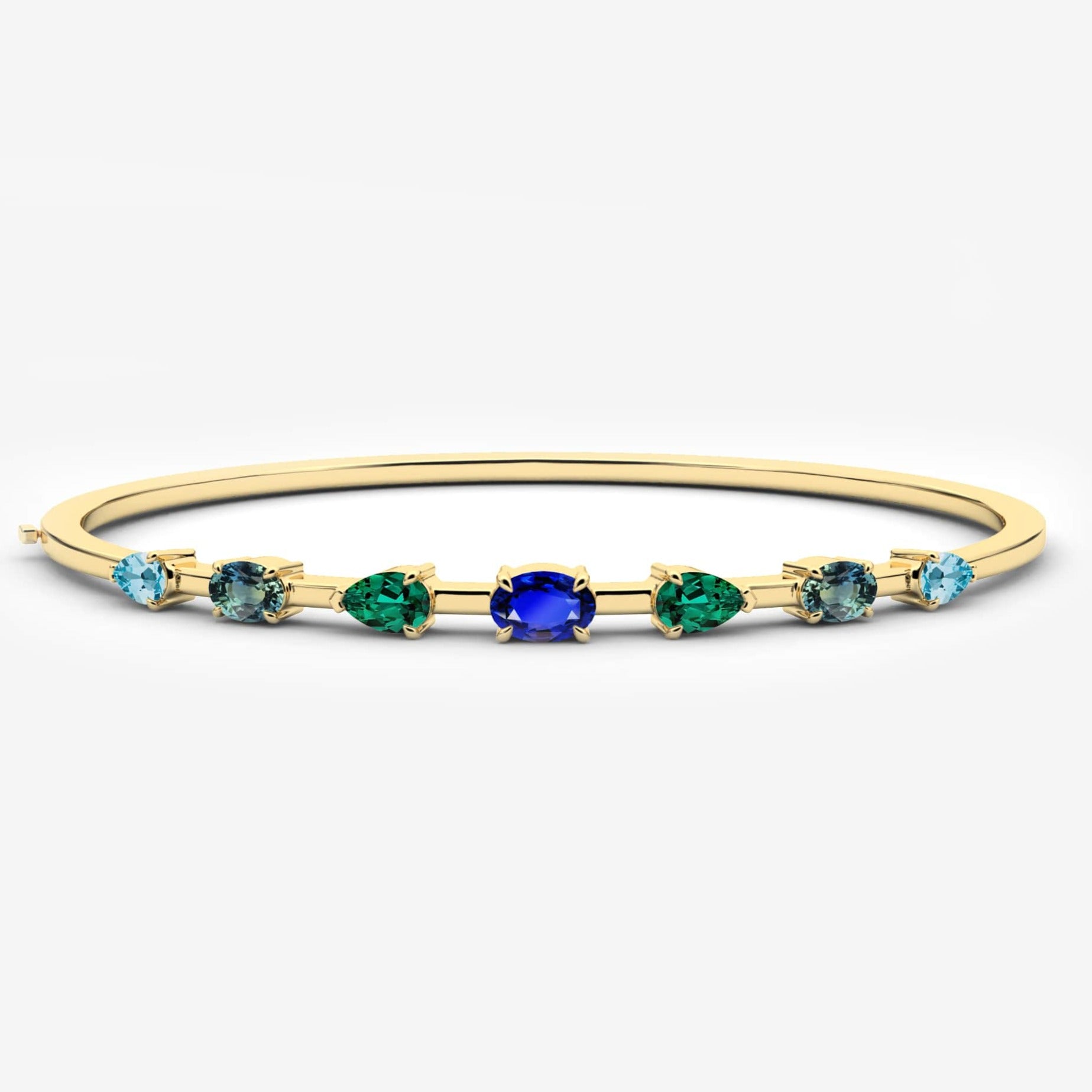 bracelets with gemstones in yellow gold