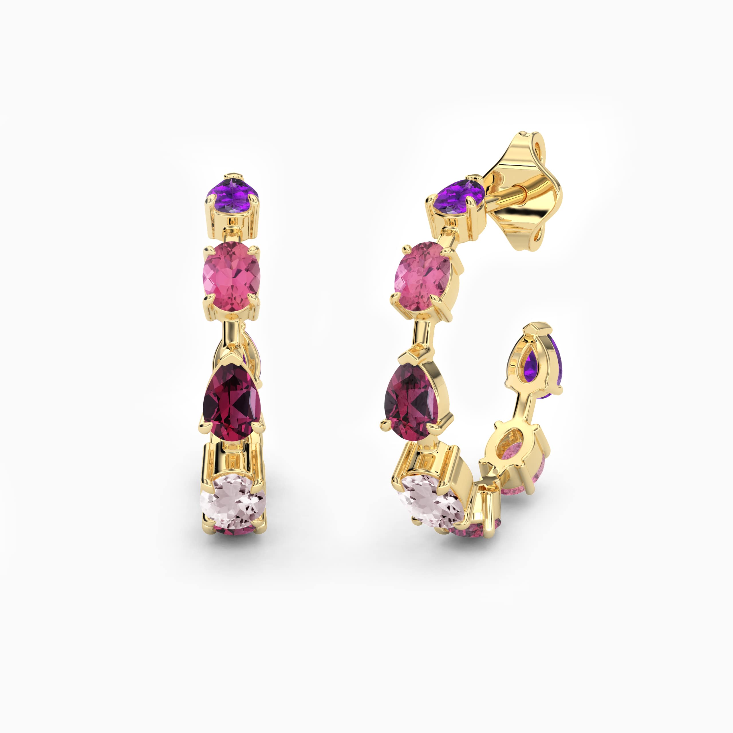 gem hoop earrings