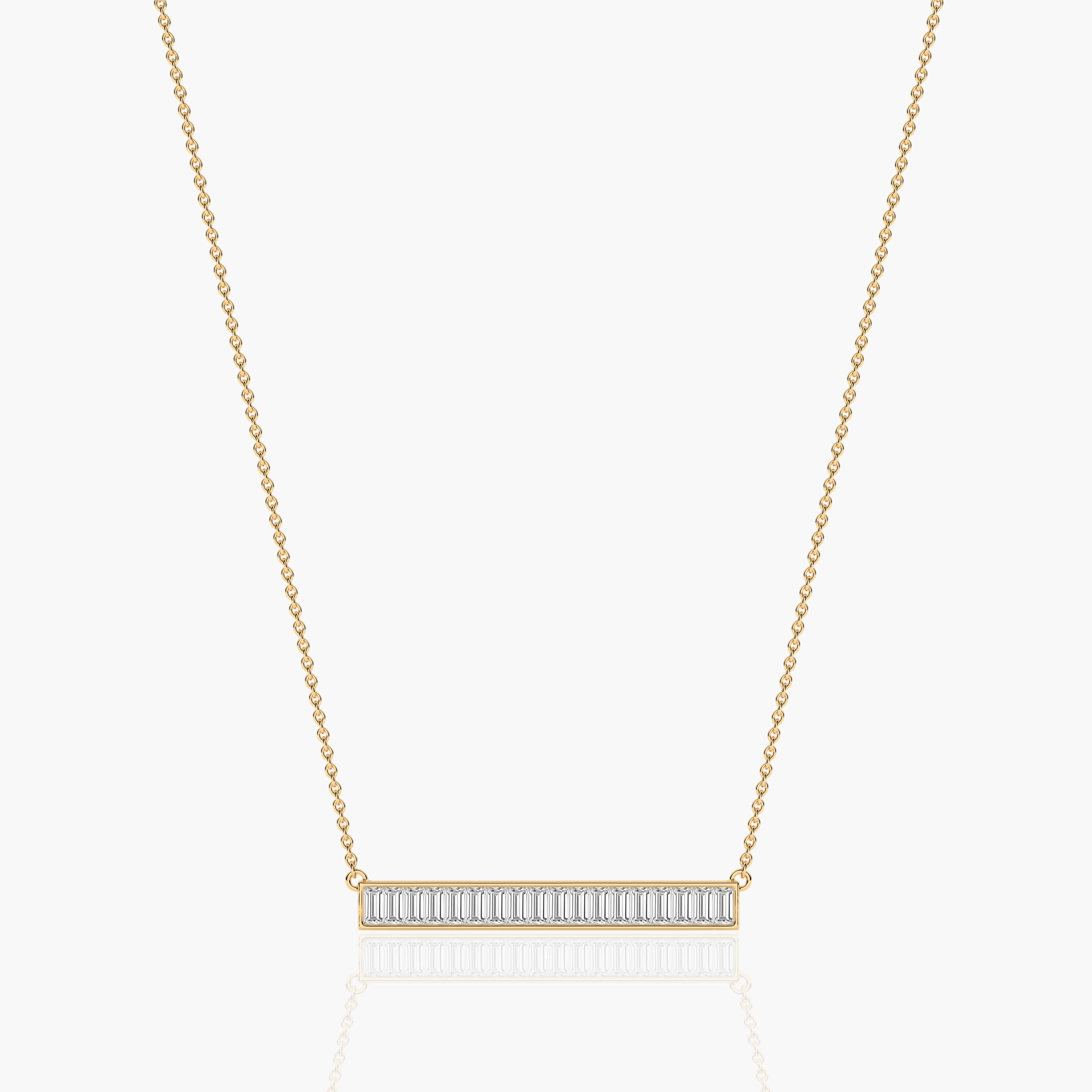 diamond baguette necklace