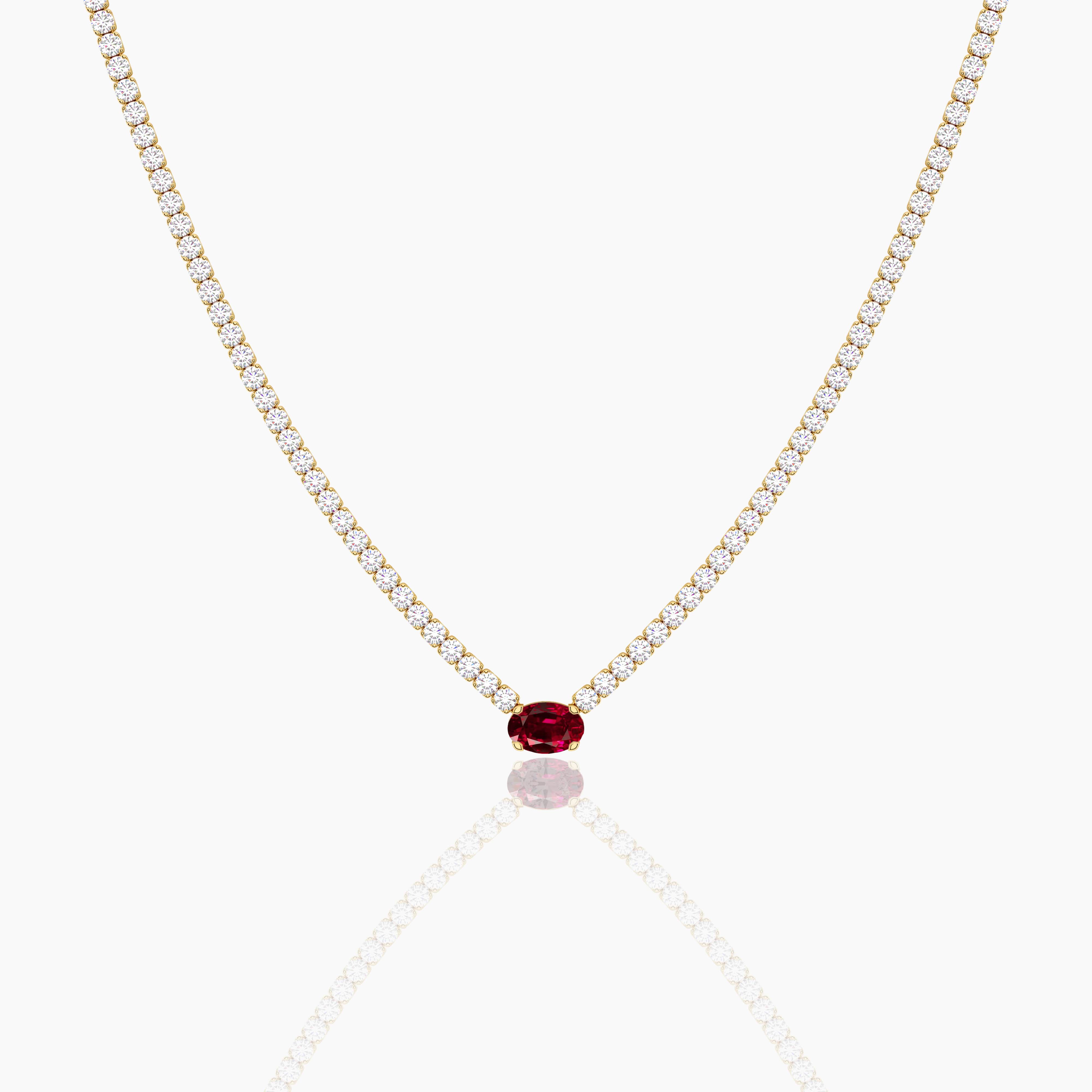 ruby and diamond tennis necklace