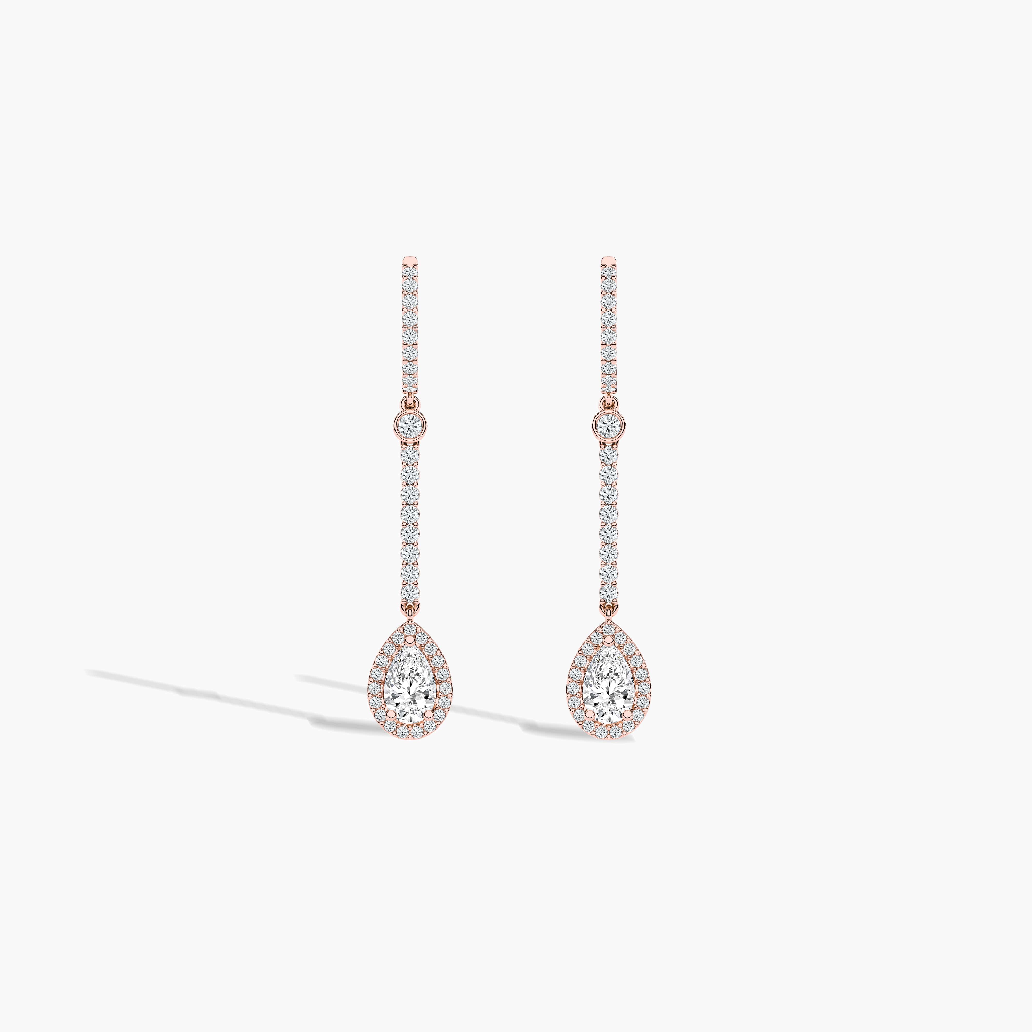 Round Moissanite Dangle Drop Earrings