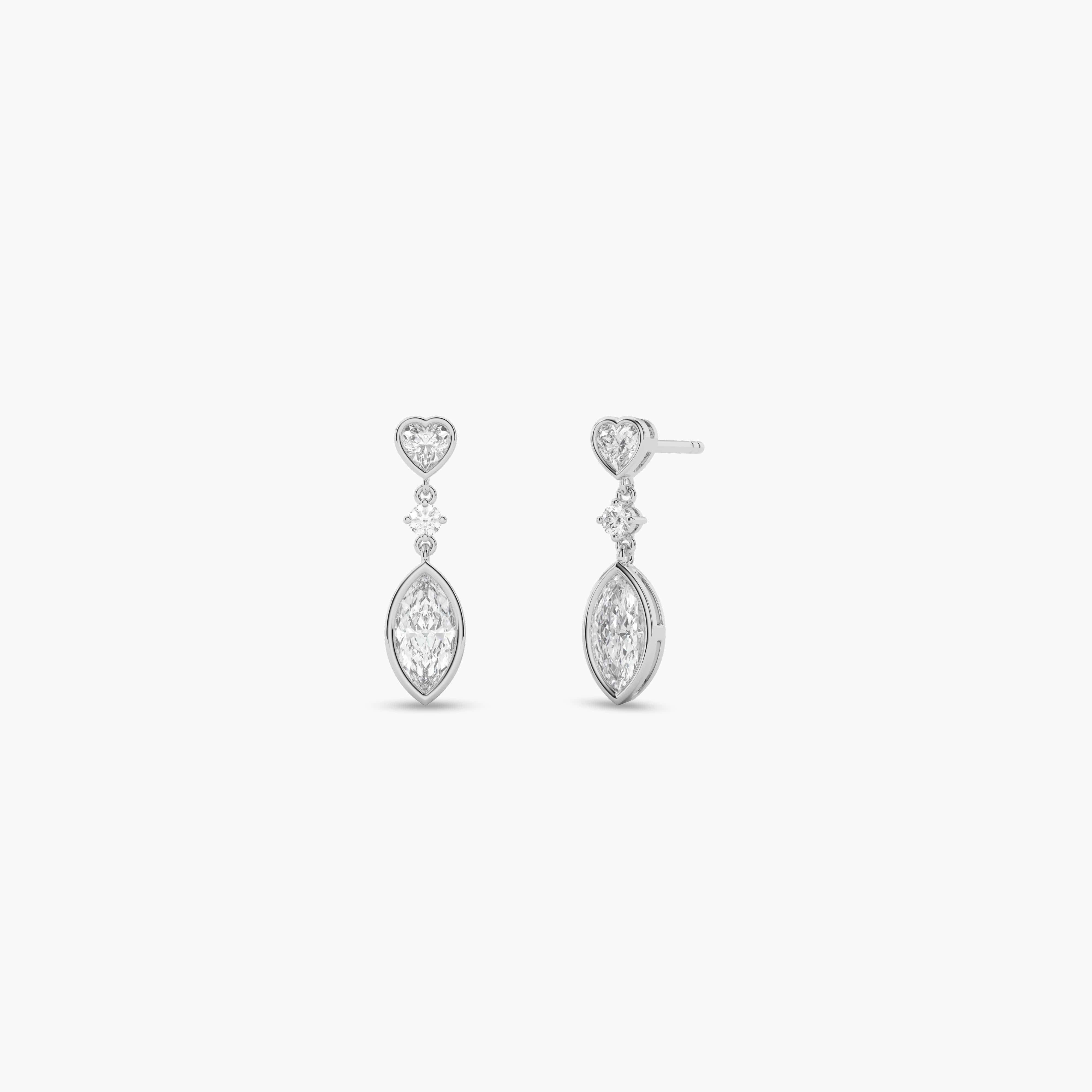 diamond drop earrings white gold