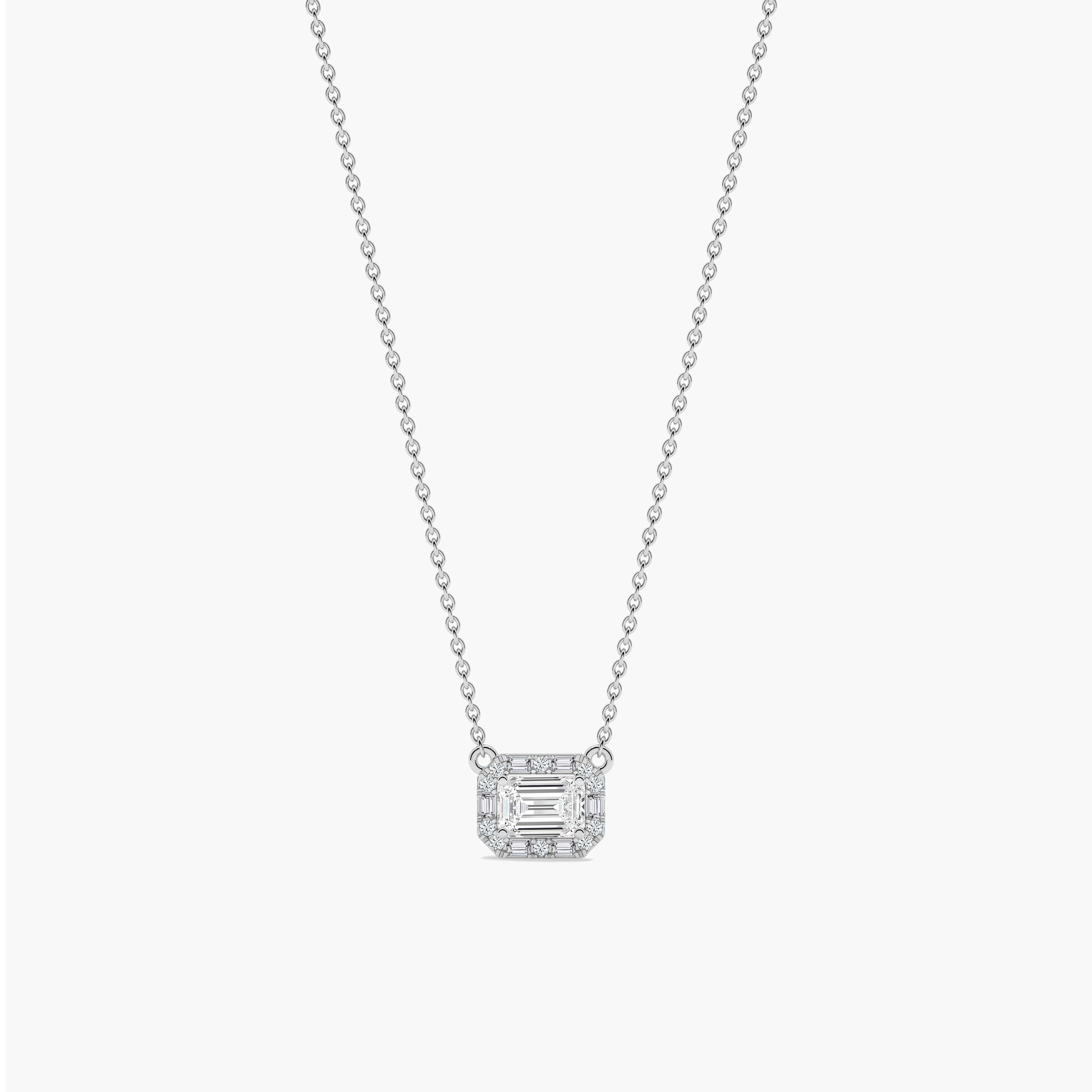 diamond solitaire necklace with halo​