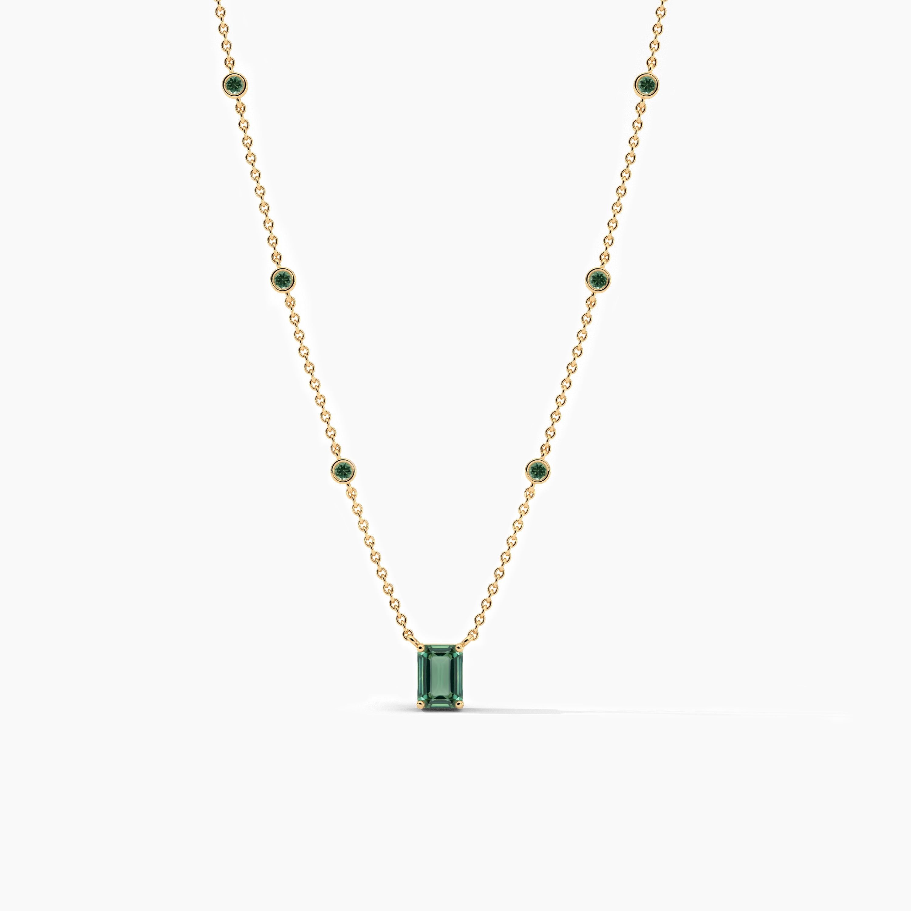 diamond station necklace yellow gold