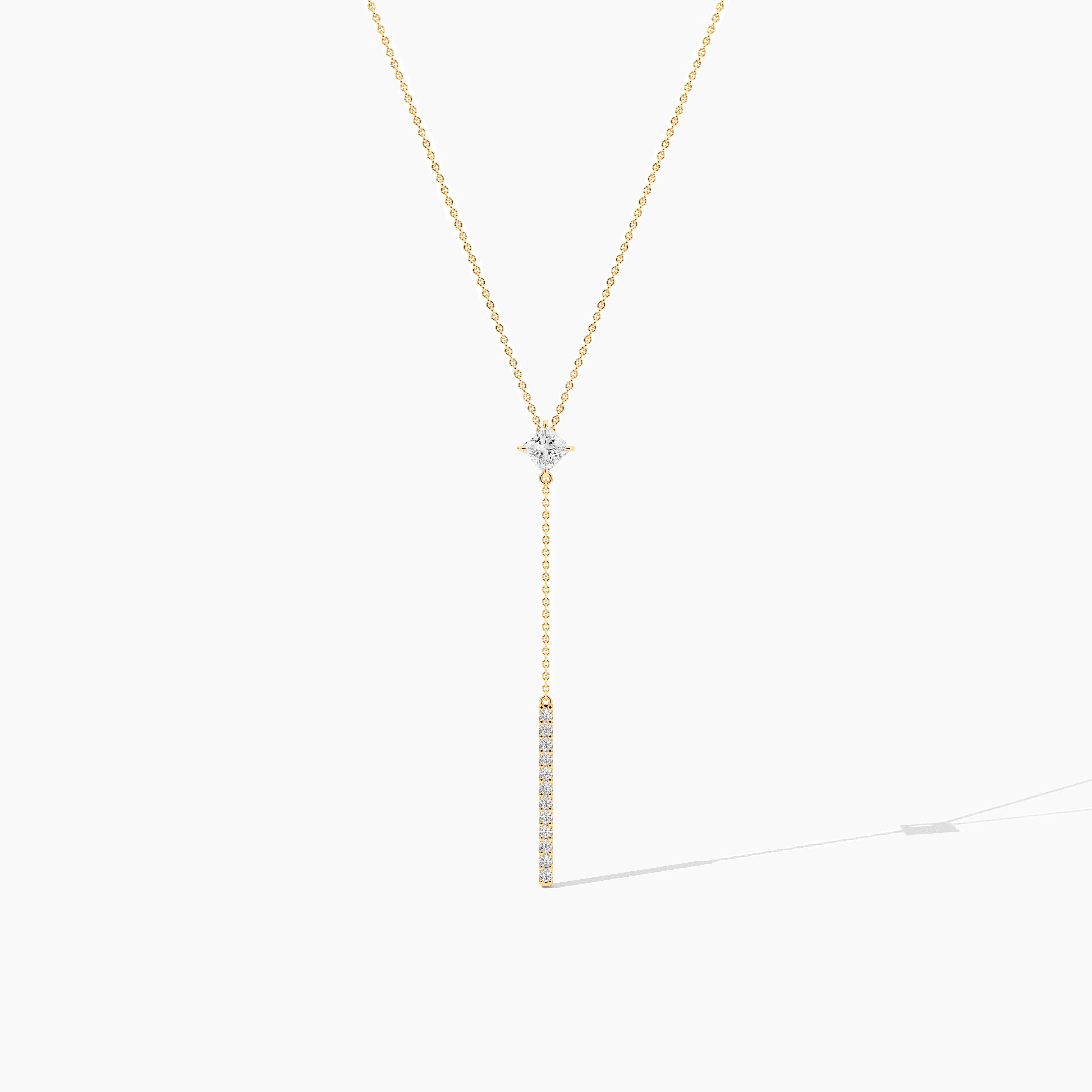 yellow gold diamond lariat necklace