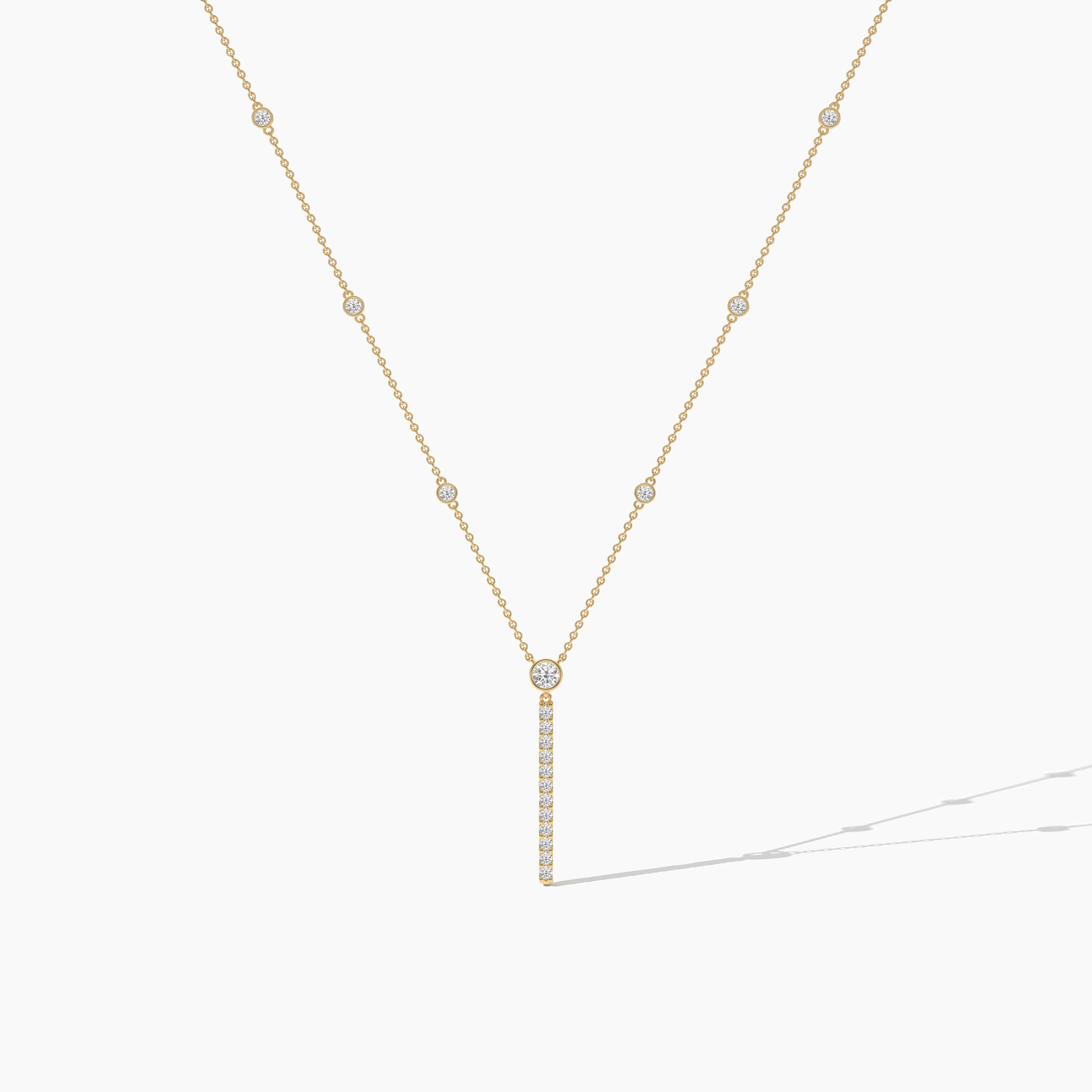 gold bar necklace with diamond