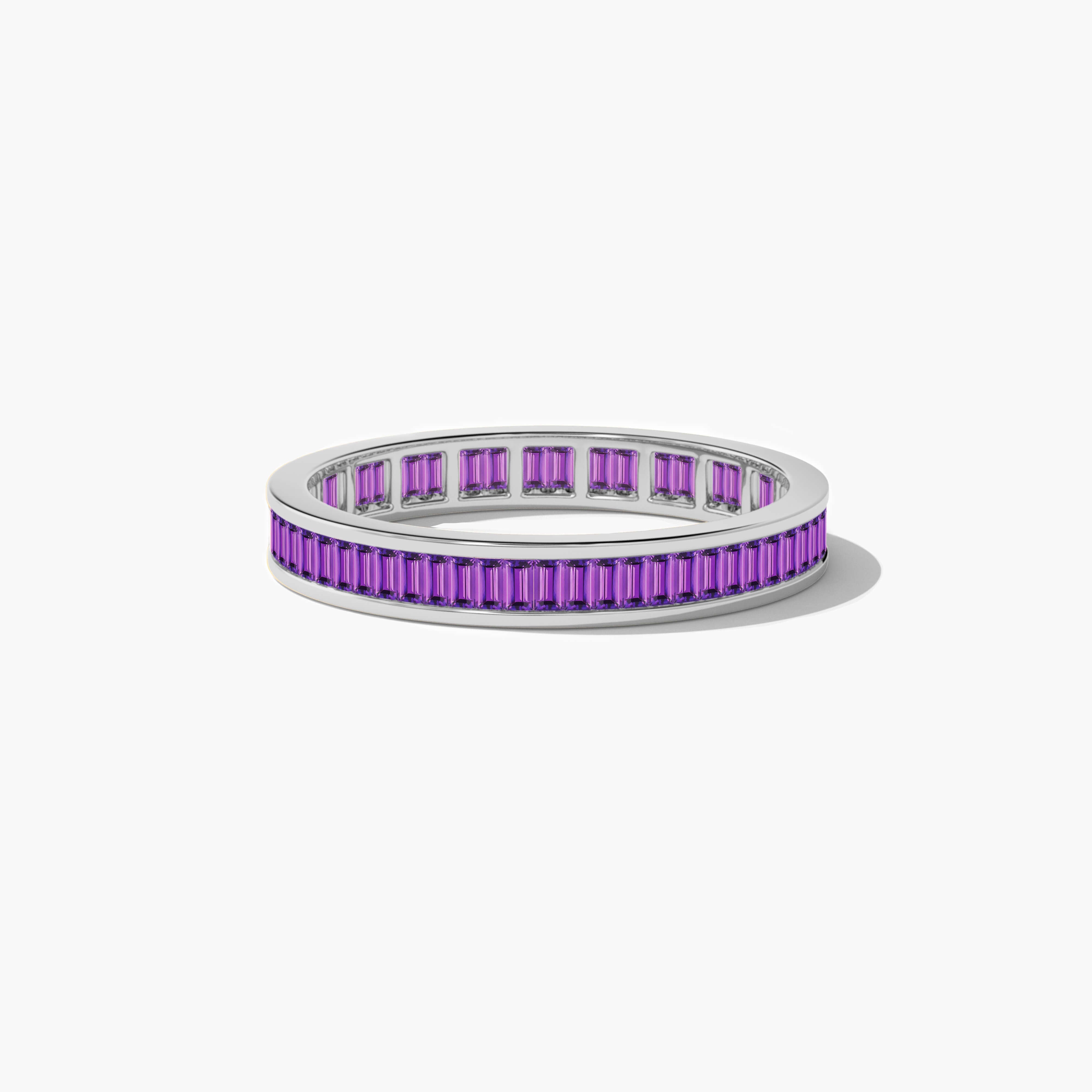 white gold and gemstone band 