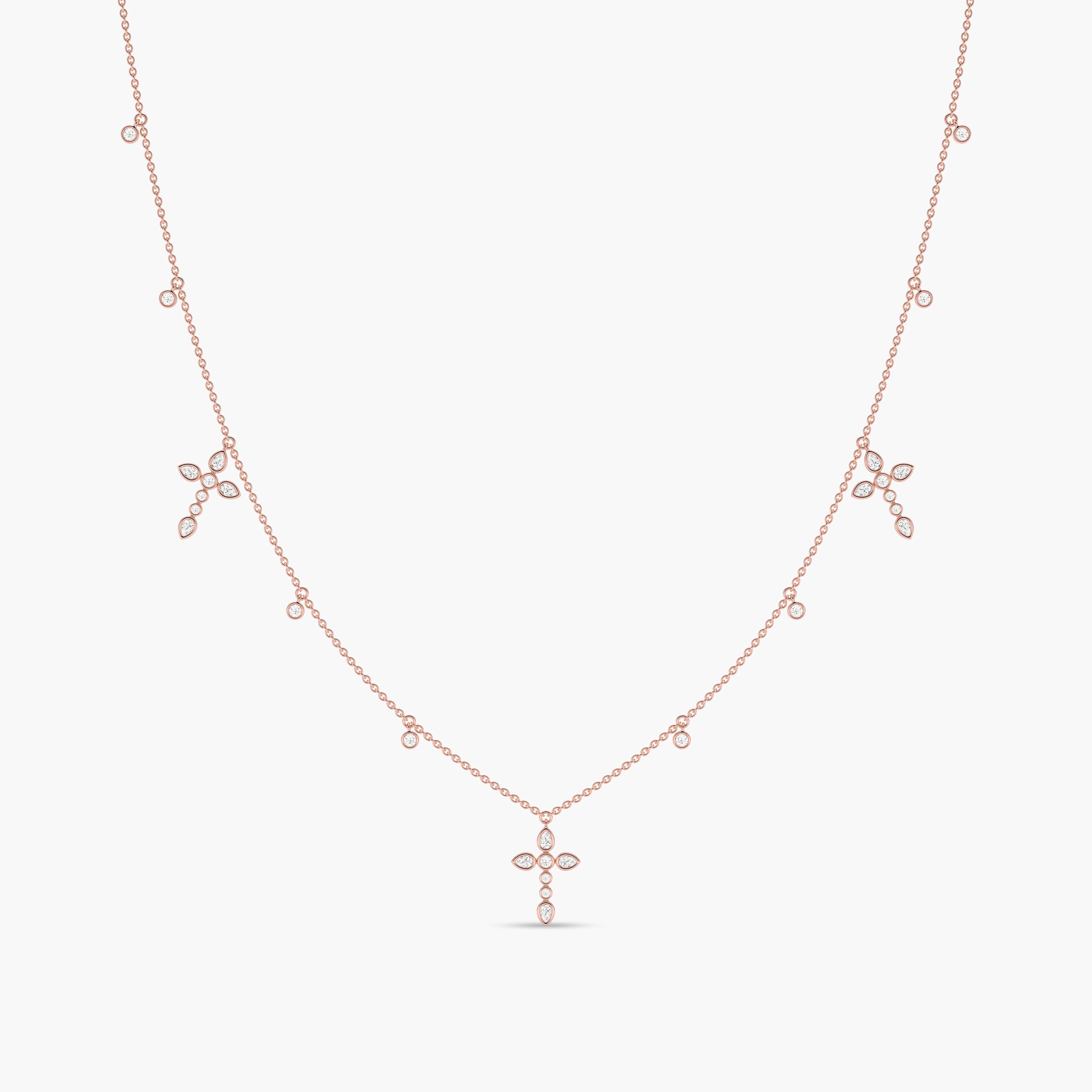 rose gold cross necklace