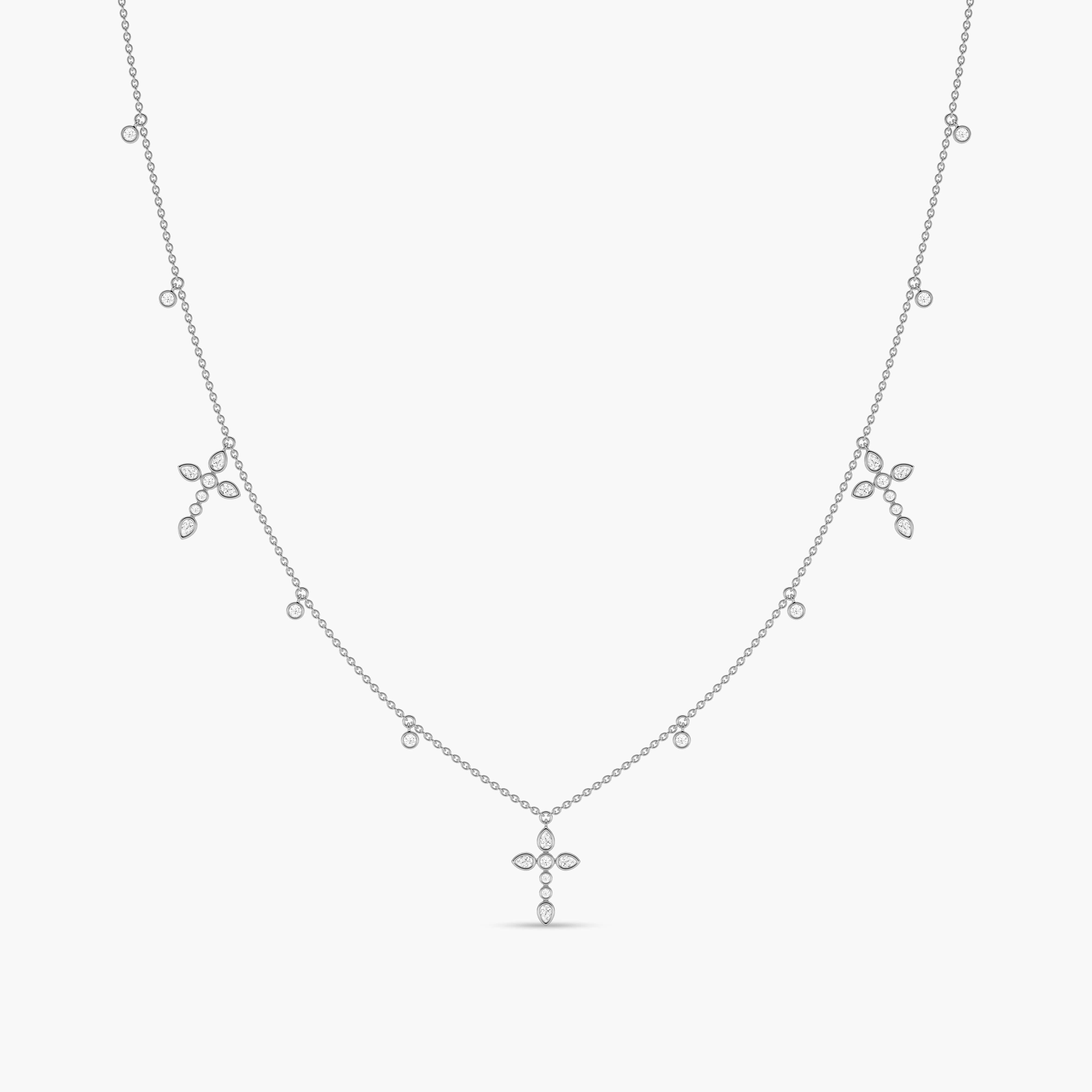 white gold cross necklace for women