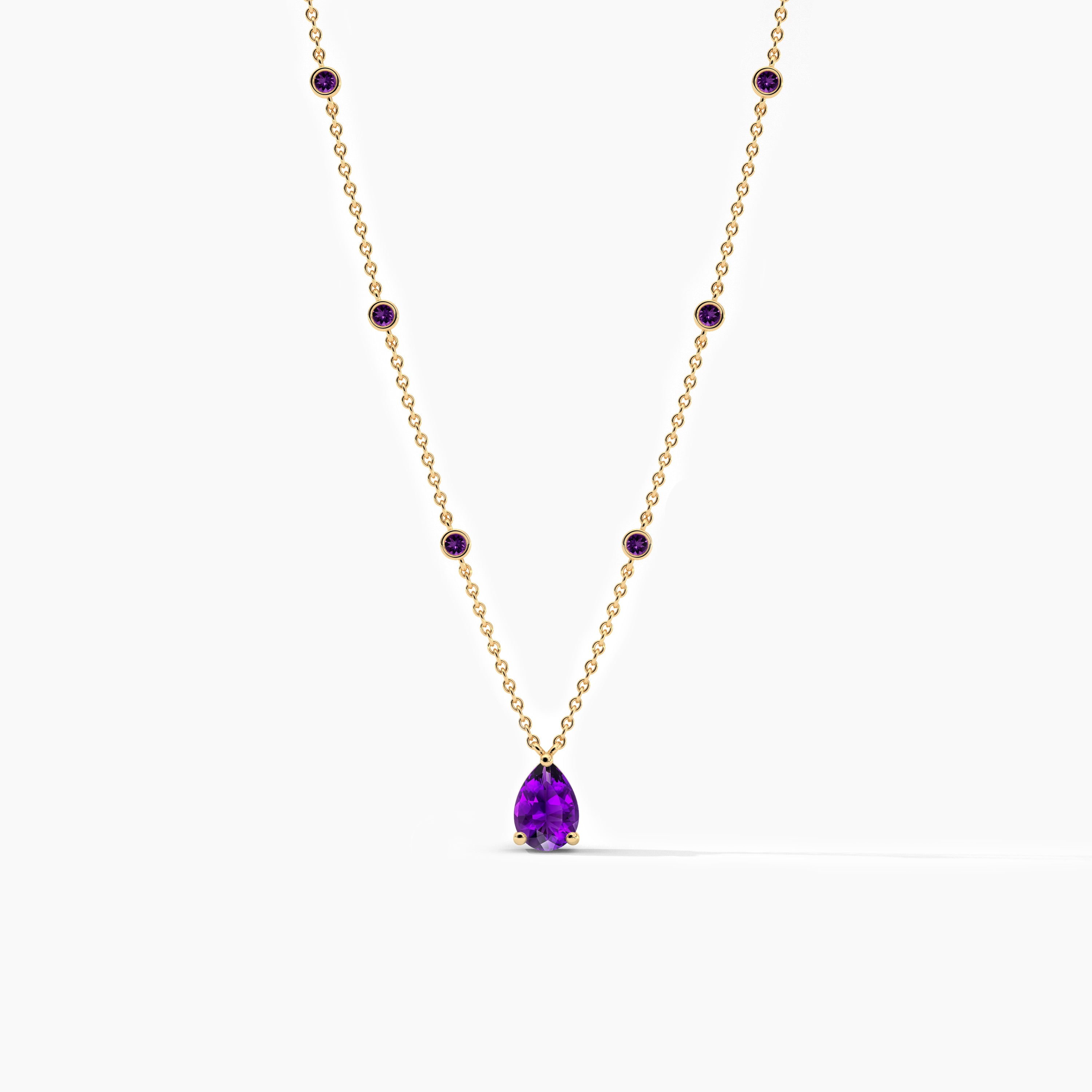 pear diamond station necklace