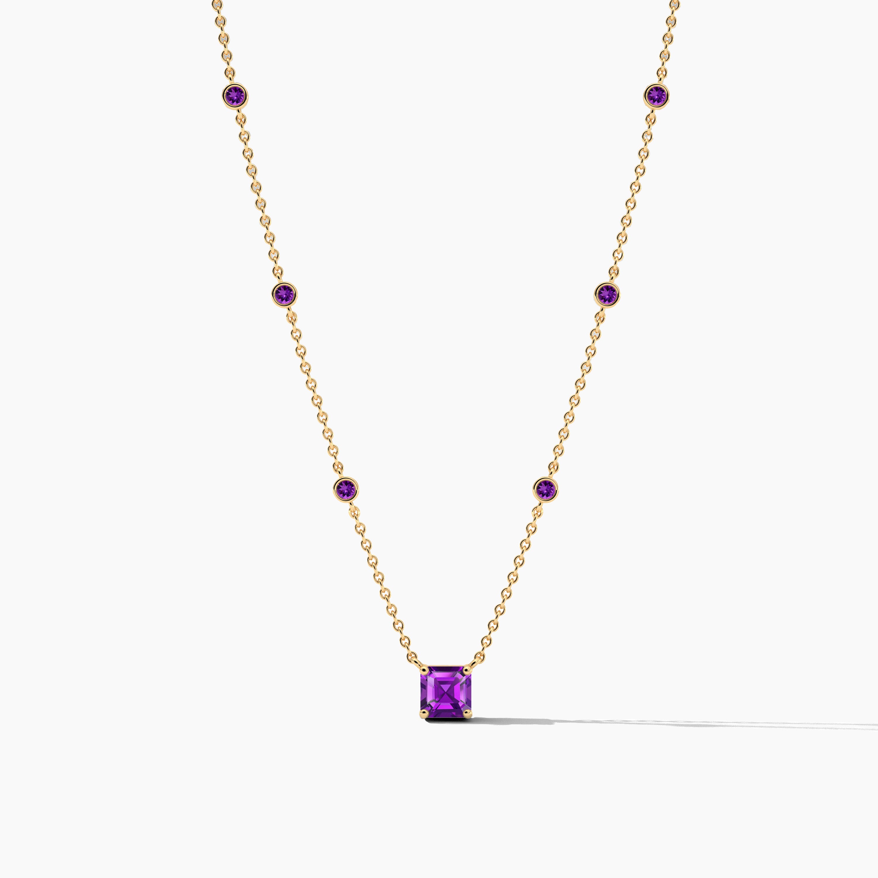 asscher gemstone station necklace