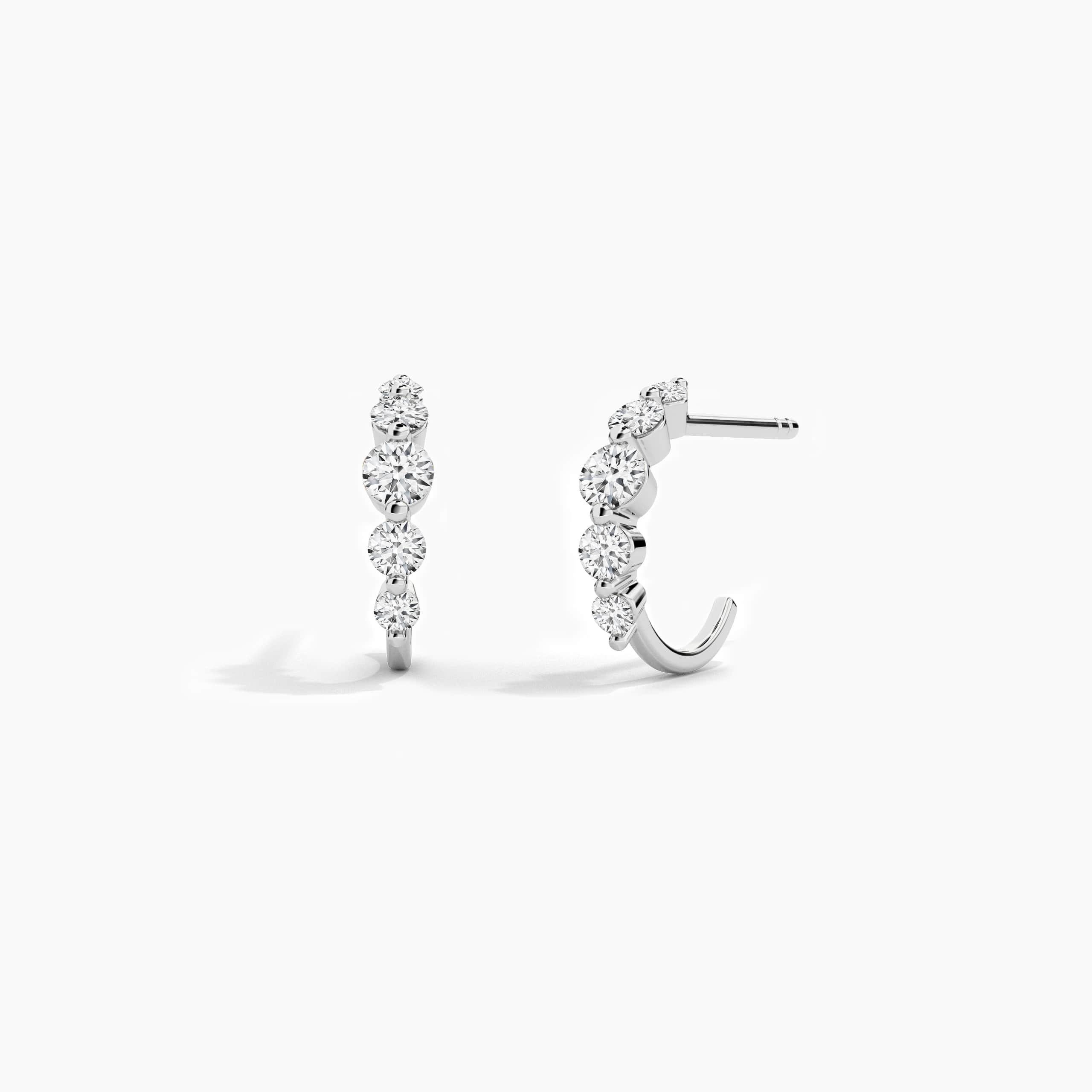 Round Cut Moissanite Diamond Huggie Earring For Woman's 