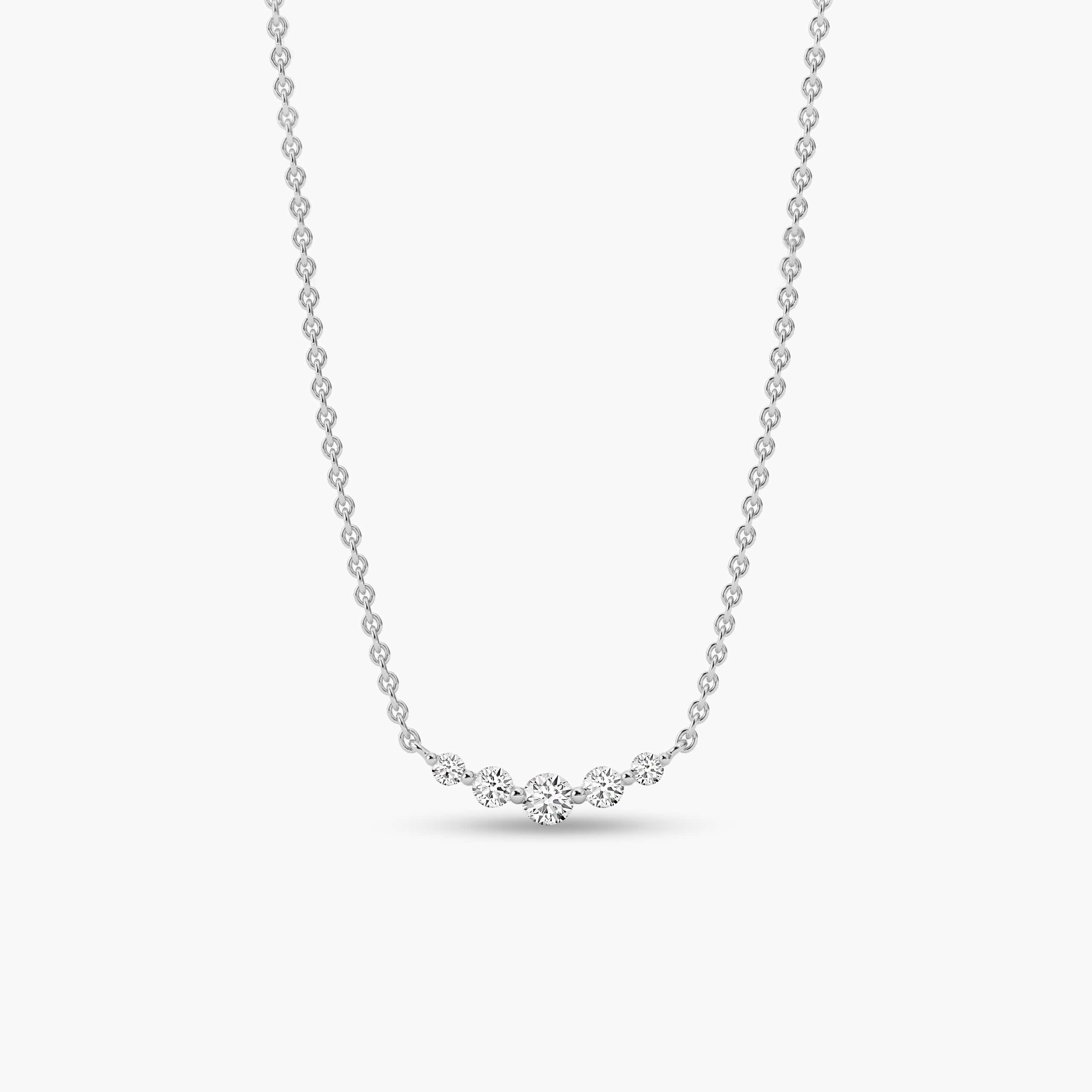 White Gold Round Cut Moissanite Diamond Necklace For Woman's  