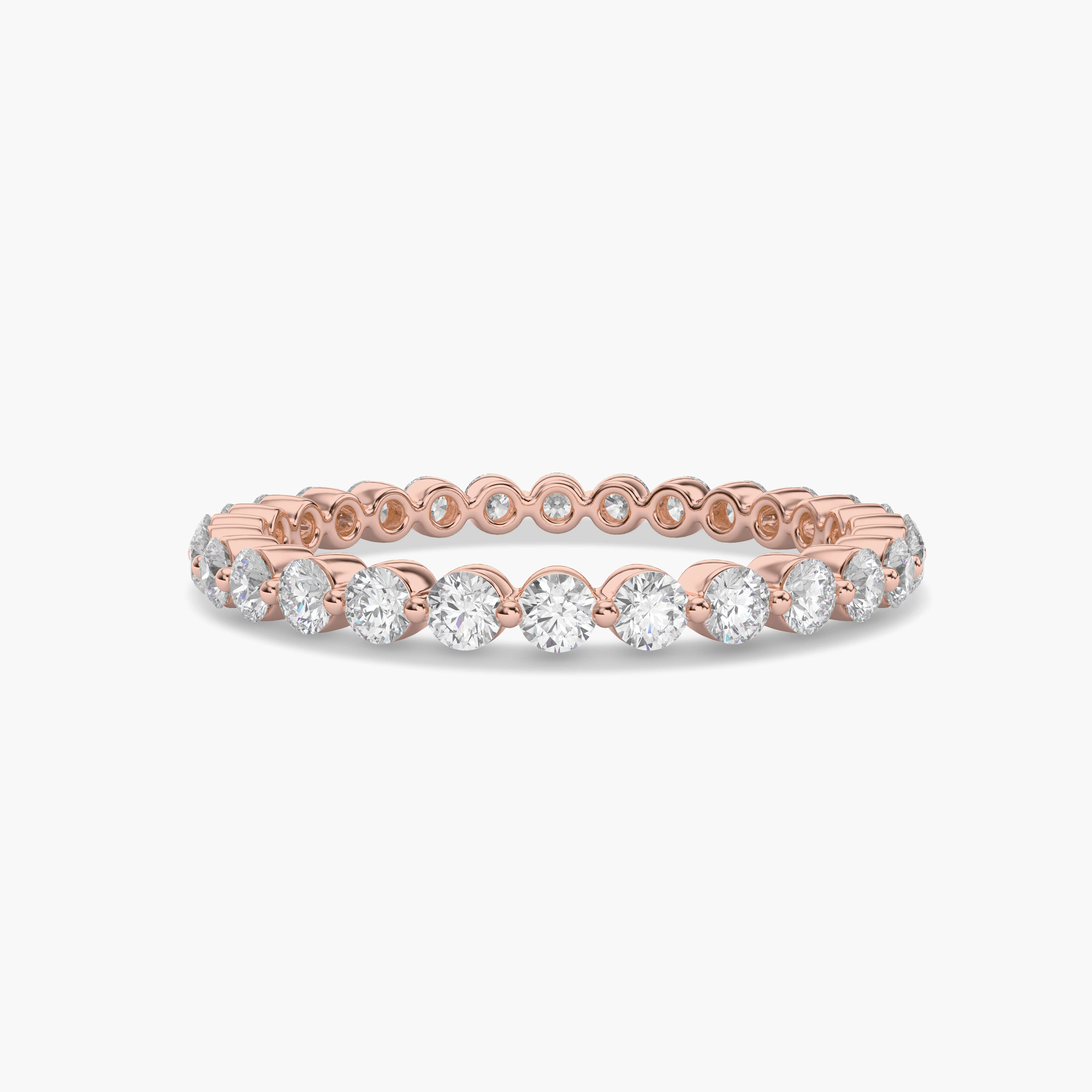 MOISSANITE BAR SETTING WEDDING BAND IN ROSE GOLD