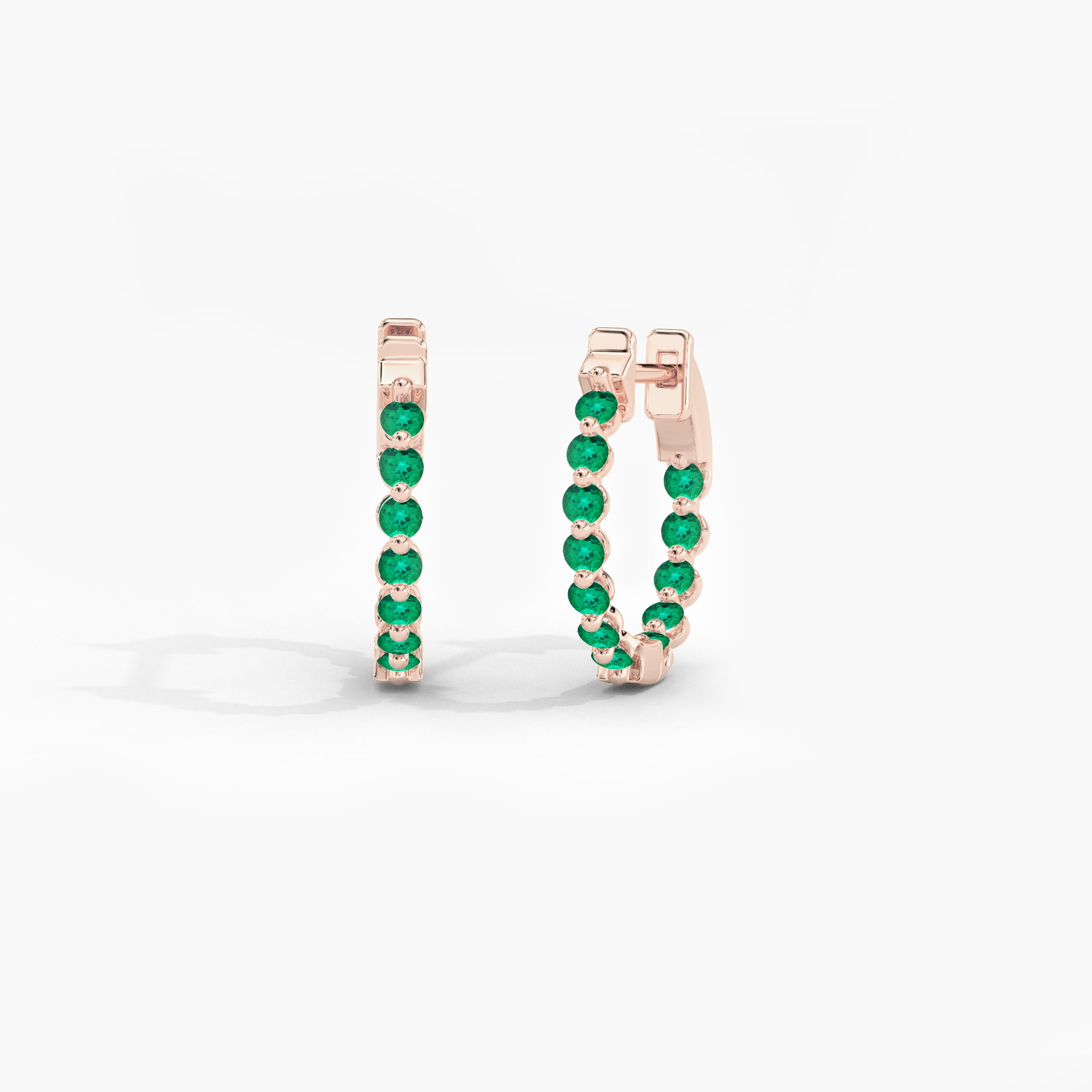 emerald green and gold earrings