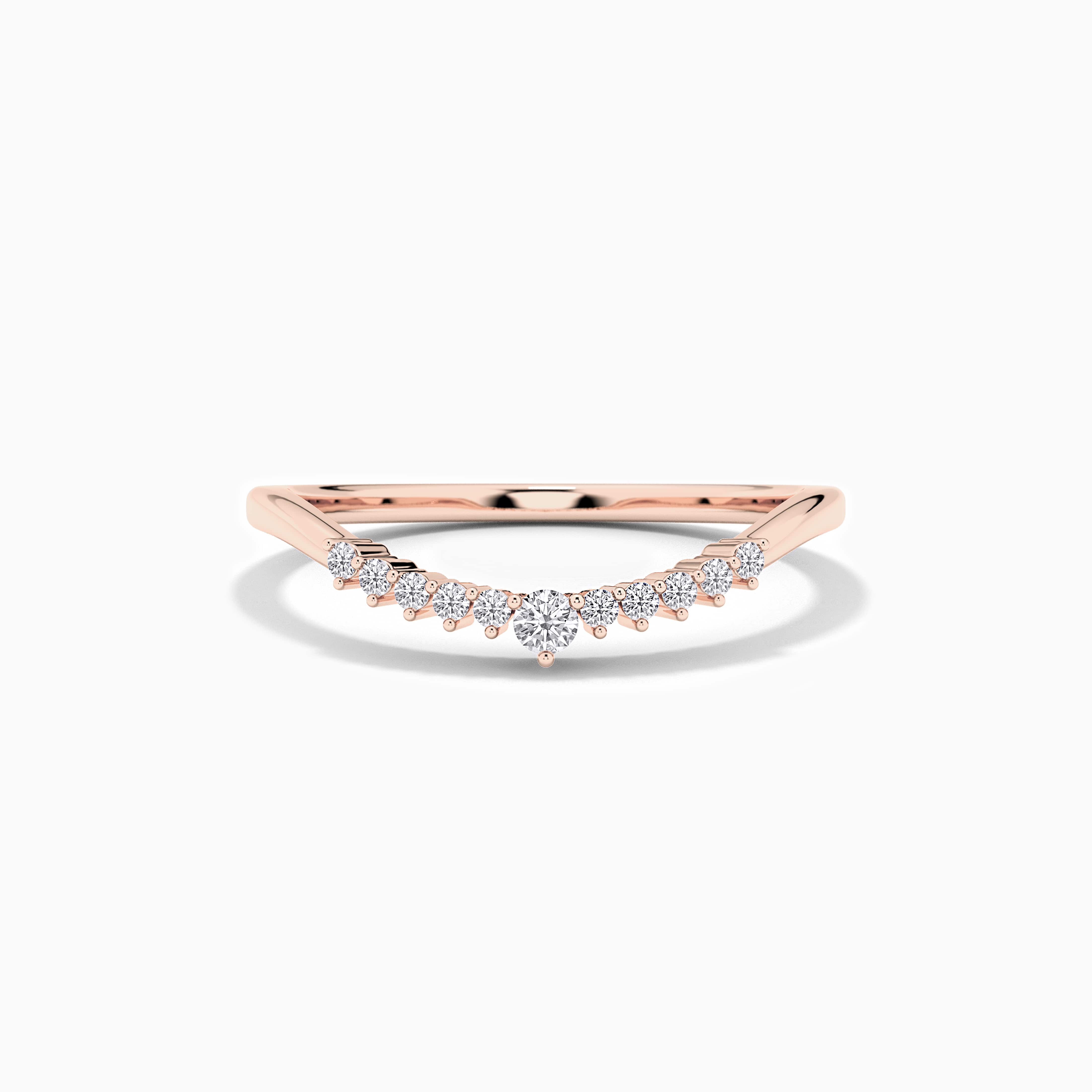 round shape diamond curved band