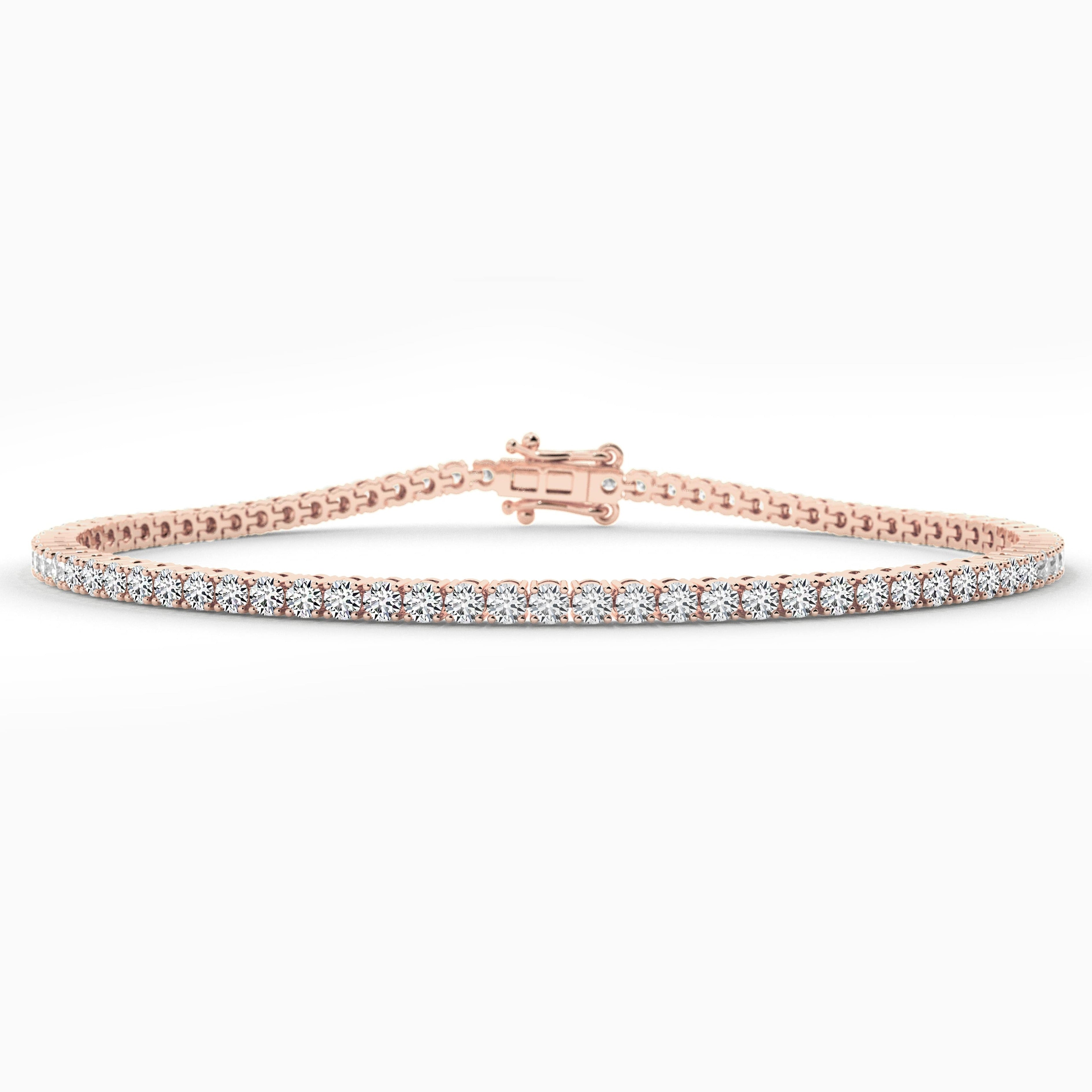 rose gold lab grown diamond tennis bracelet