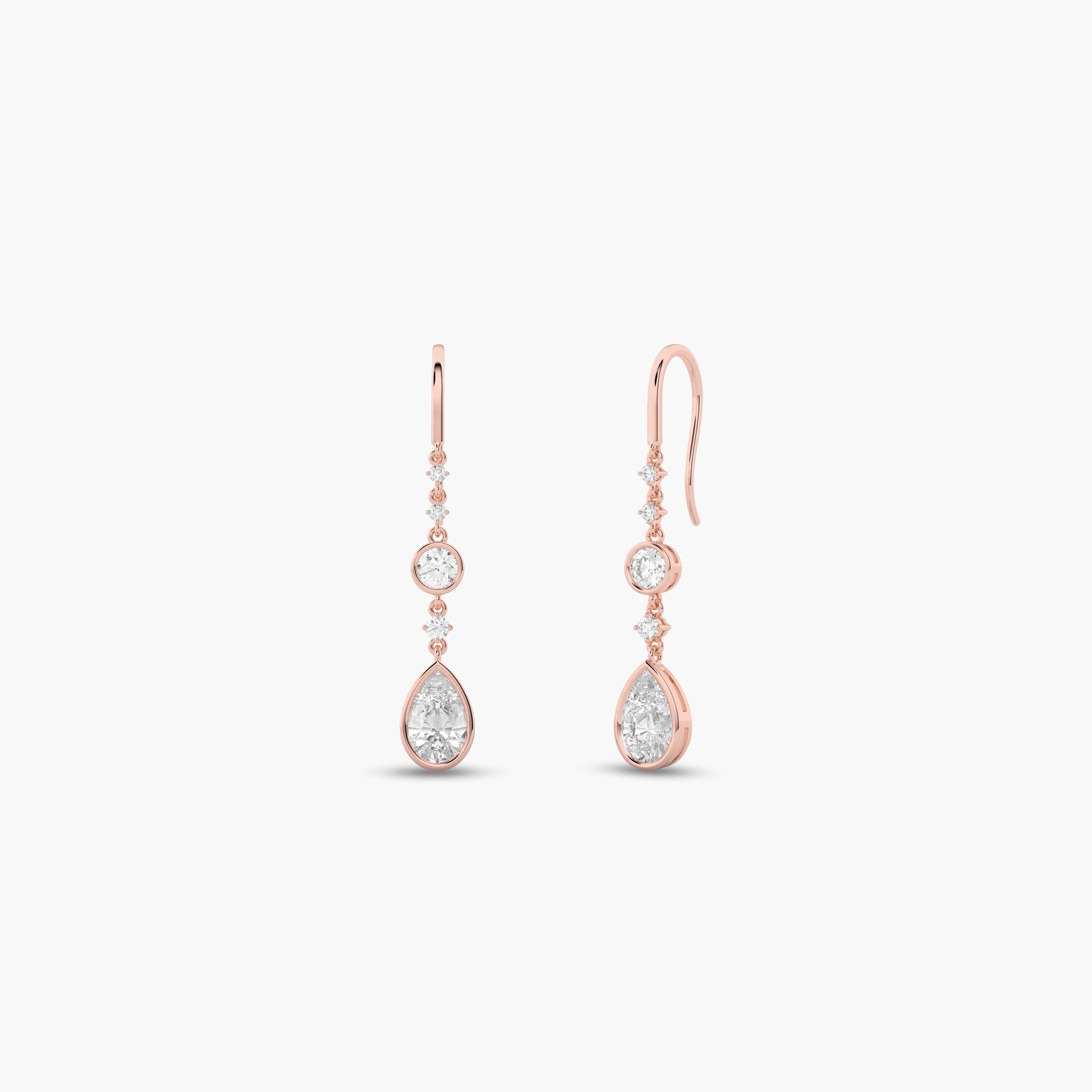 diamond and gold drop earrings