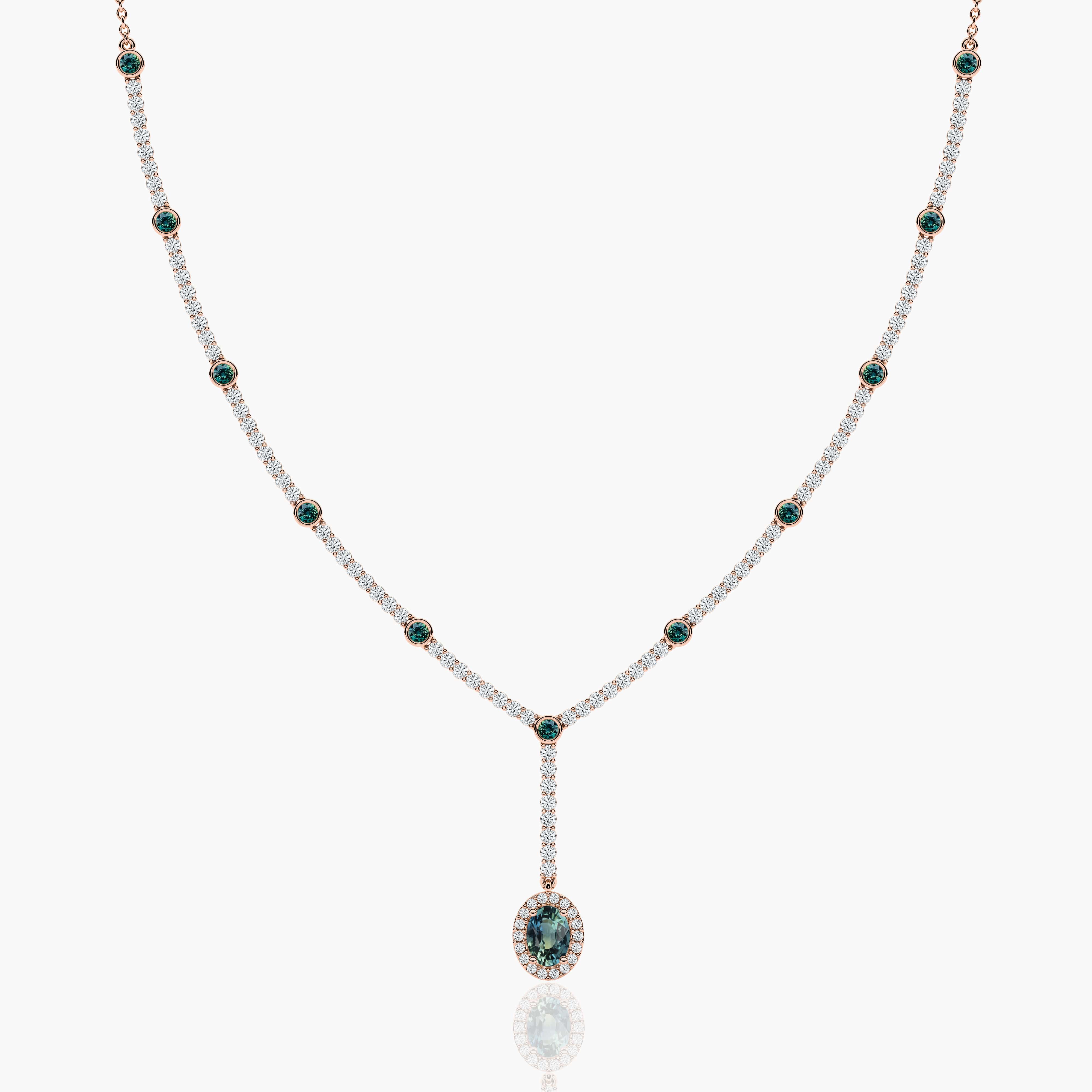 lab grown diamond tennis necklace​