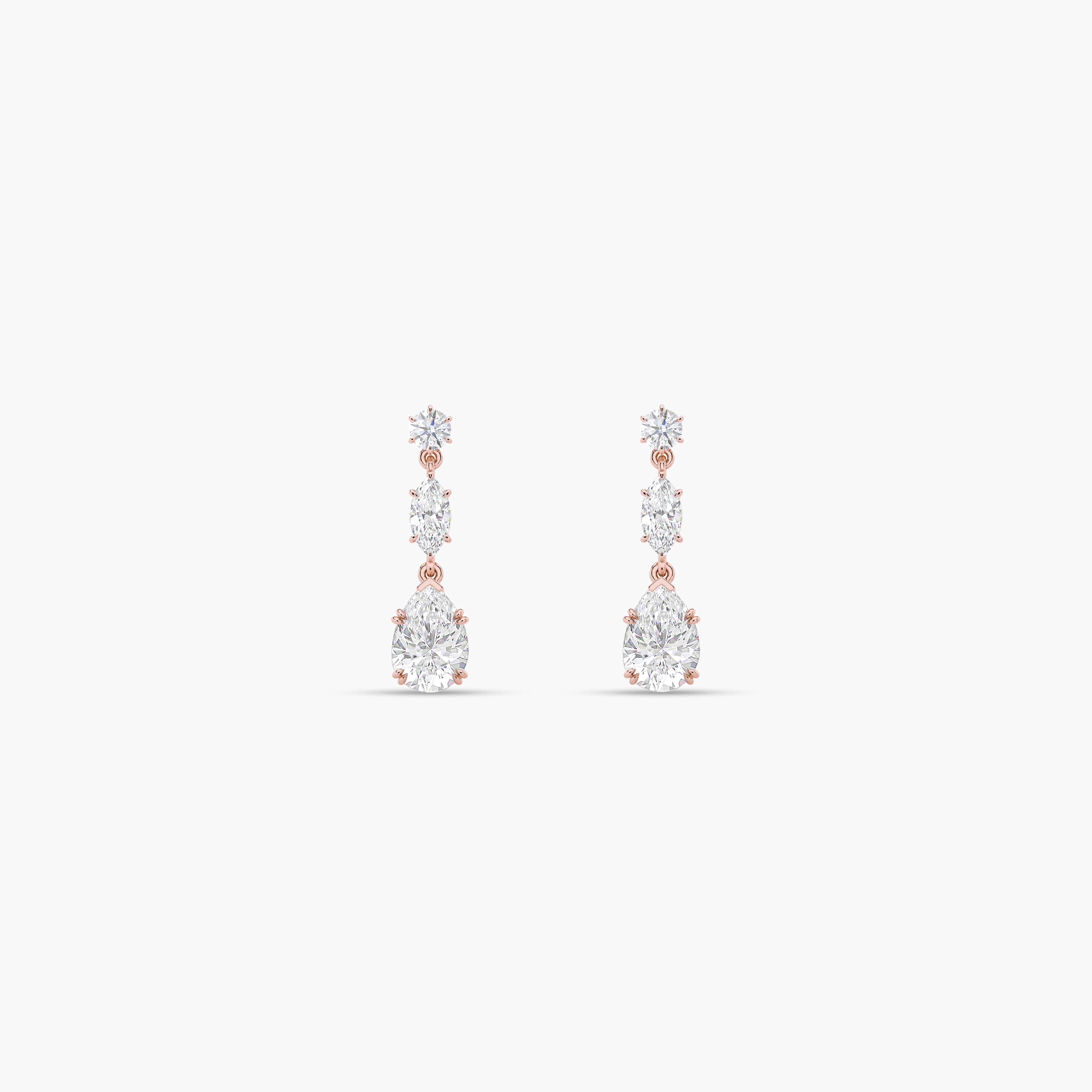 diamond drop earrings rose gold