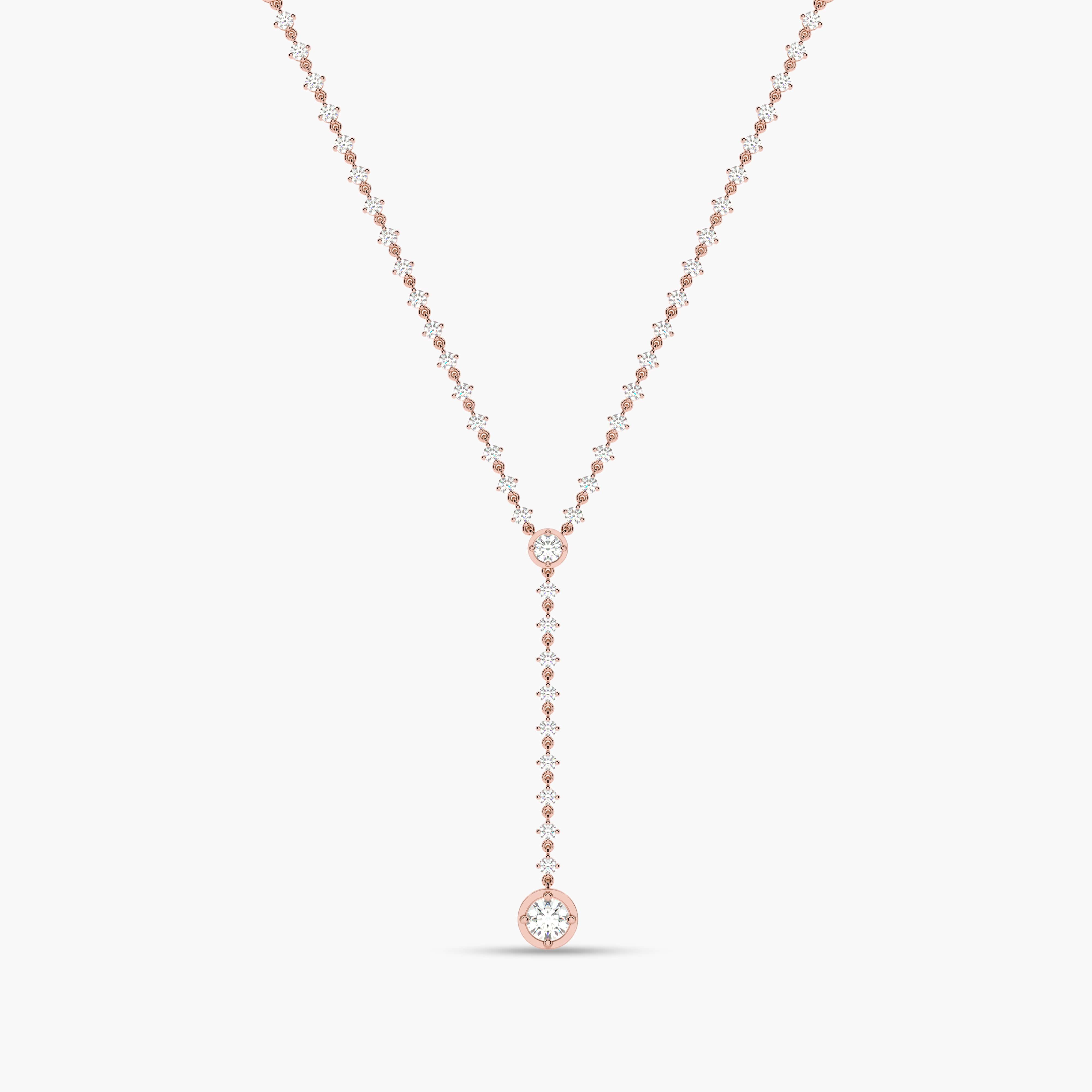 lab grown diamond lariat necklace​