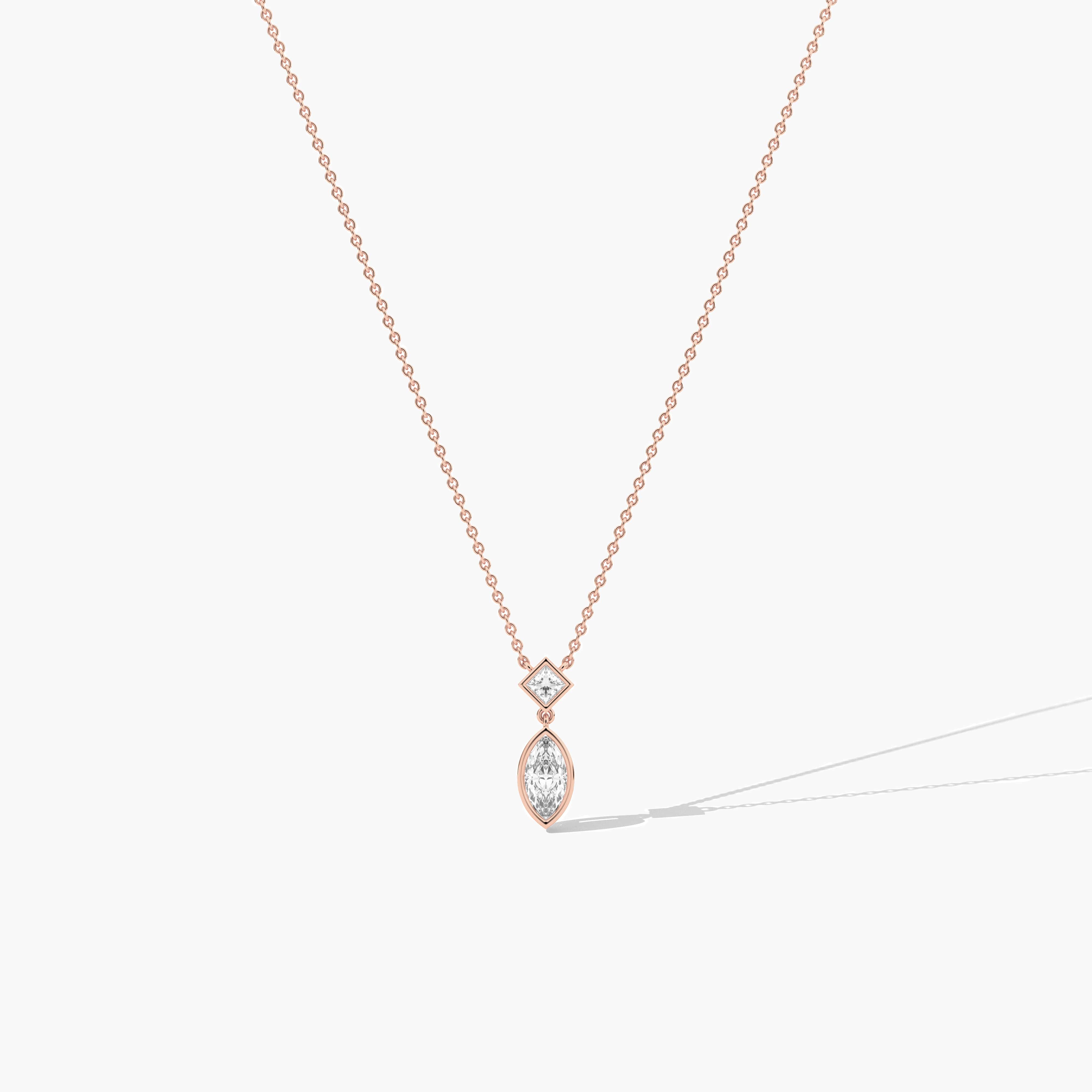 rose gold diamond necklace for women