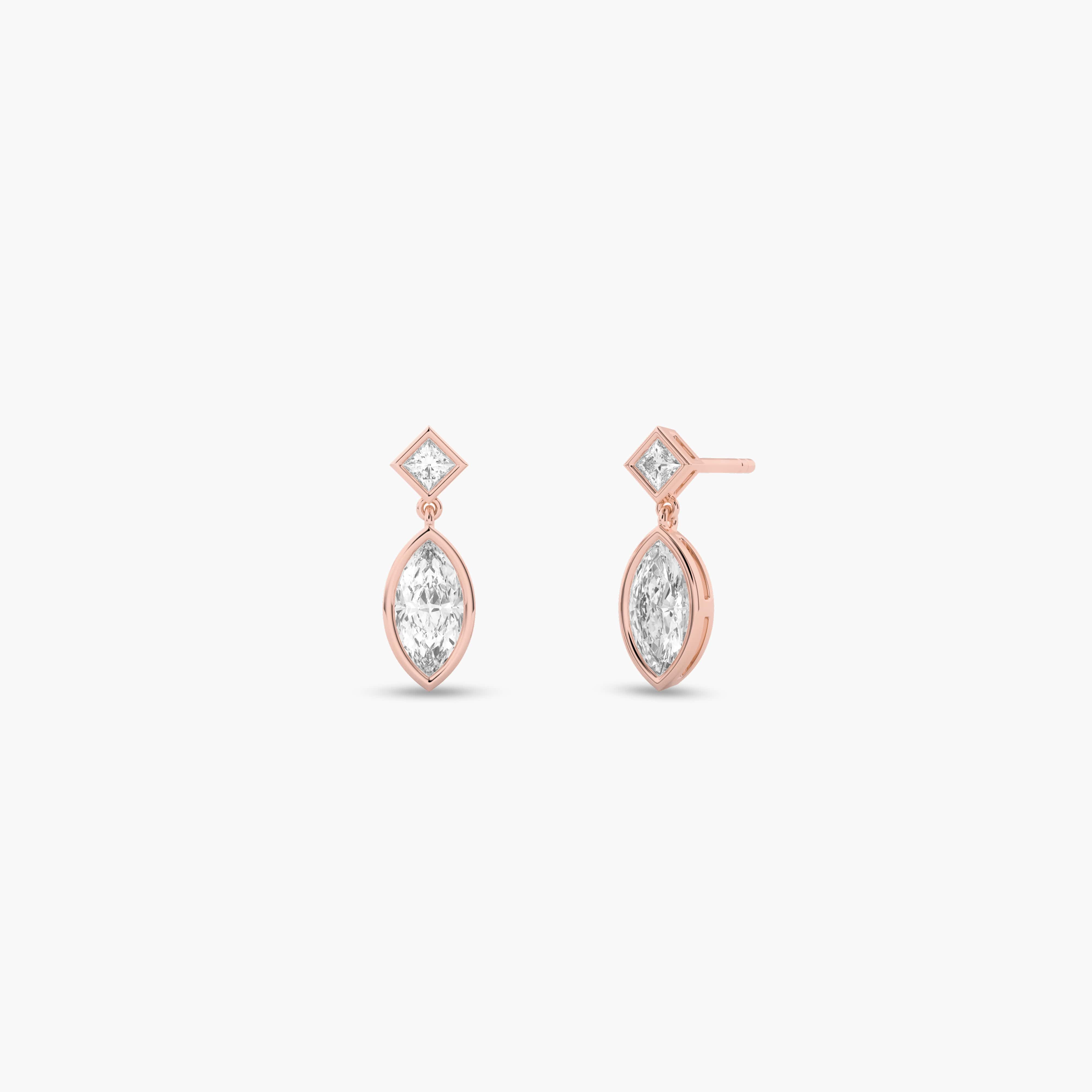 gold and diamond drop earrings