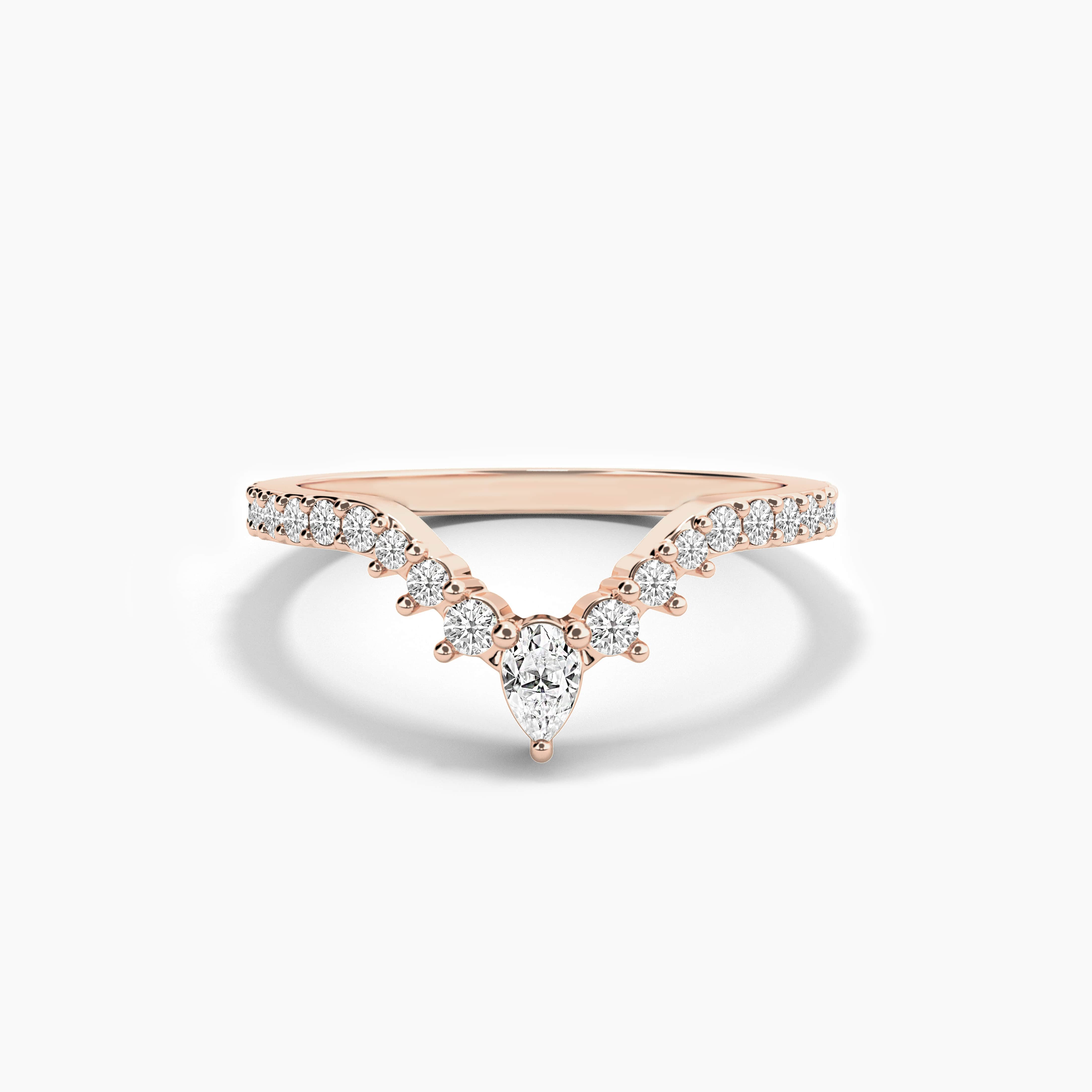 Pear and Round Lab Grown Diamond Stackable Ring