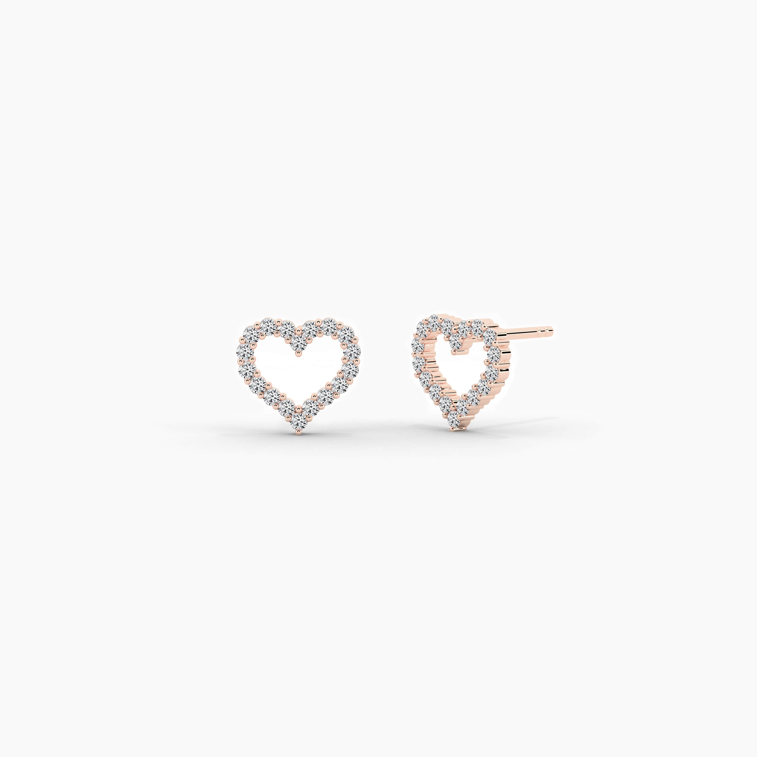 open heart diamond fashion earring 