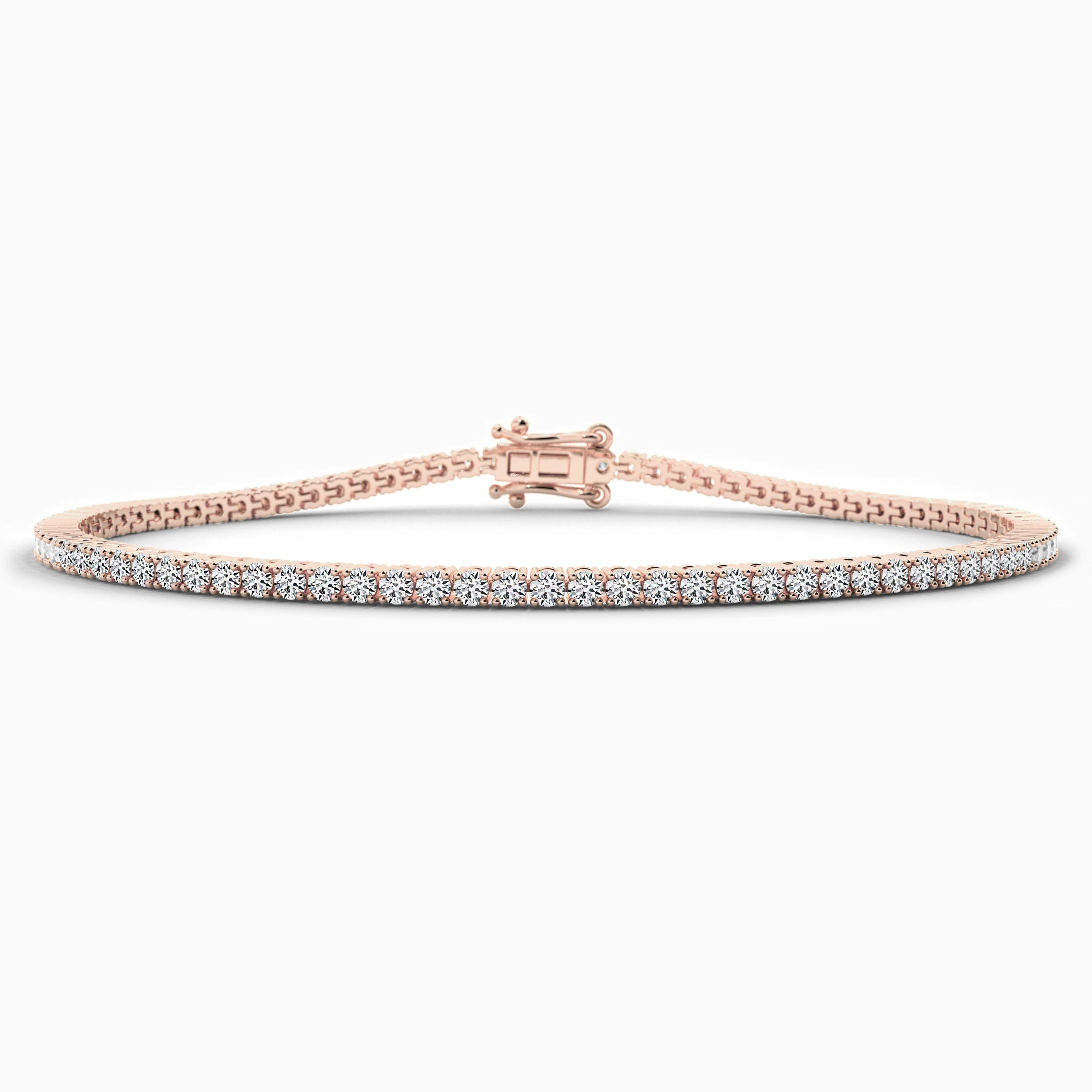 moissanite tennis bracelets in rose gold