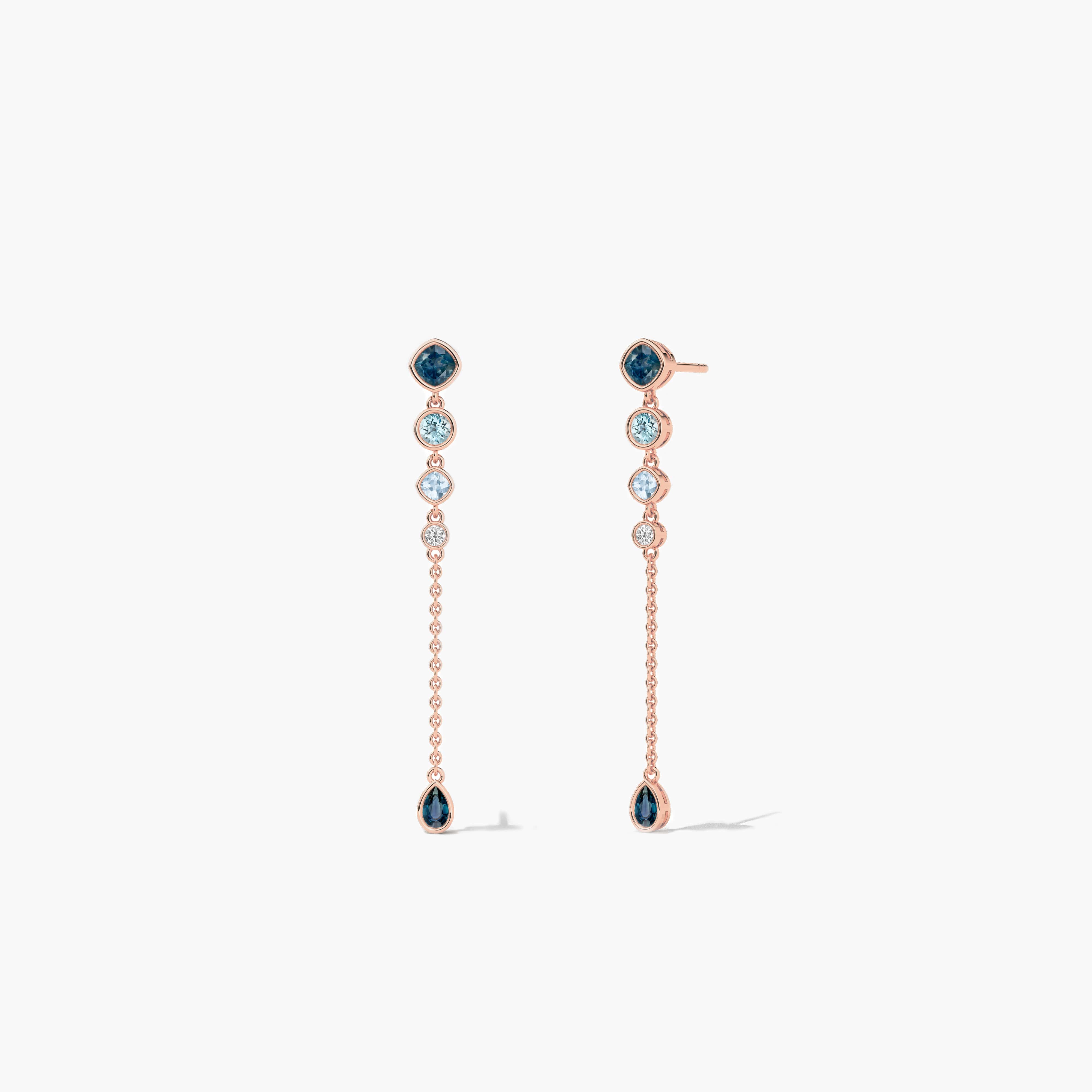 rose gold diamond dangle earrings