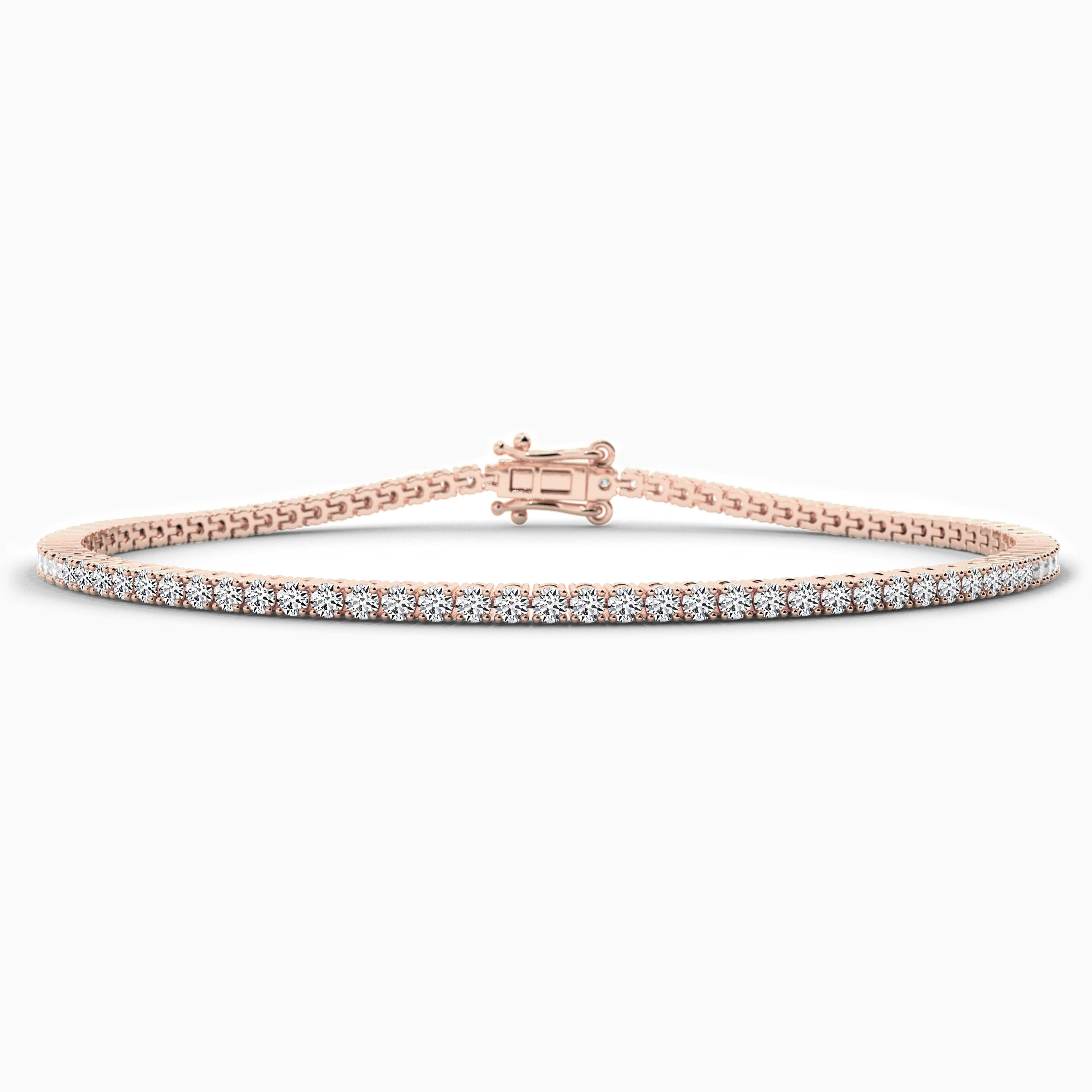 moissanite tennis bracelets in rose gold