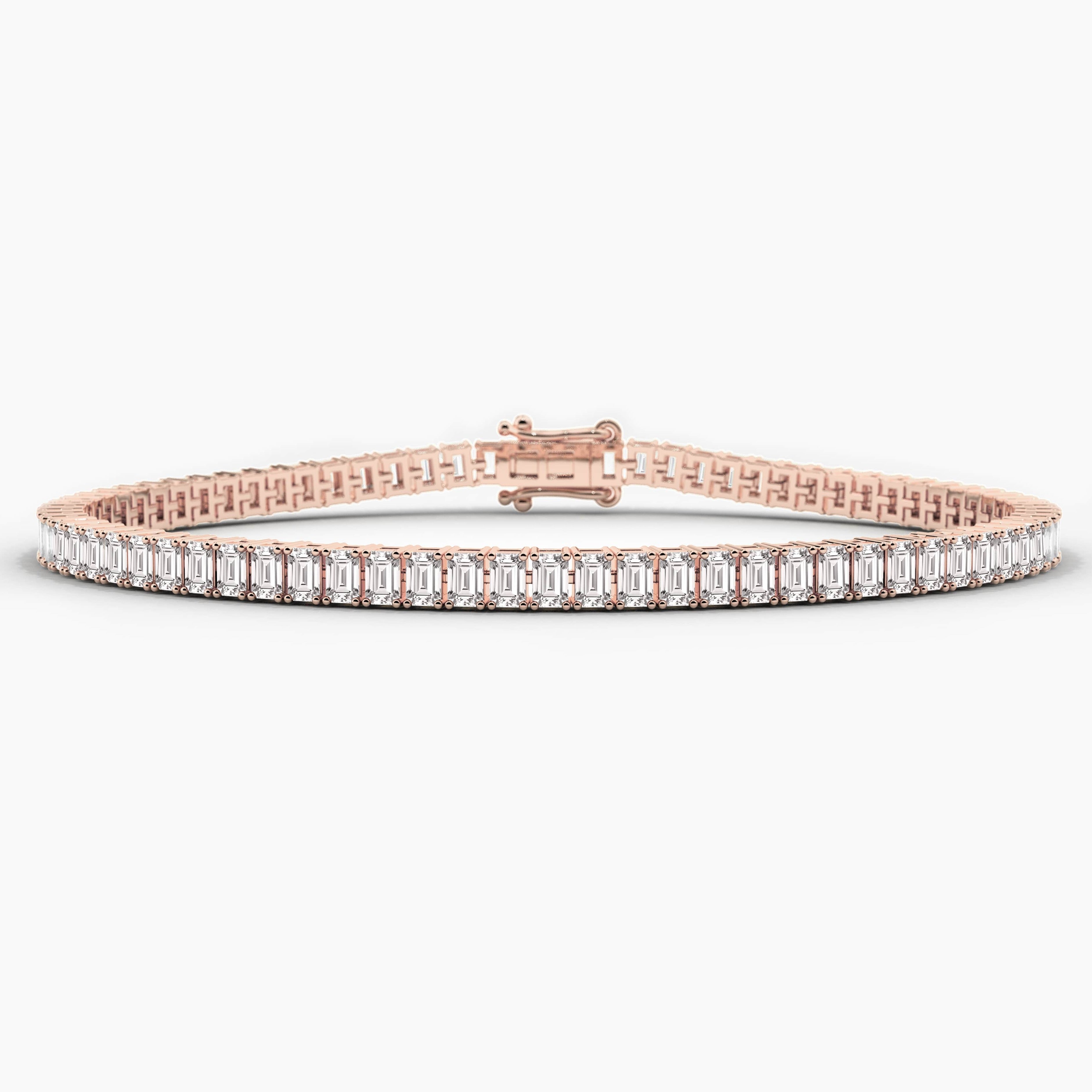 rose gold lab grown diamond tennis bracelet 