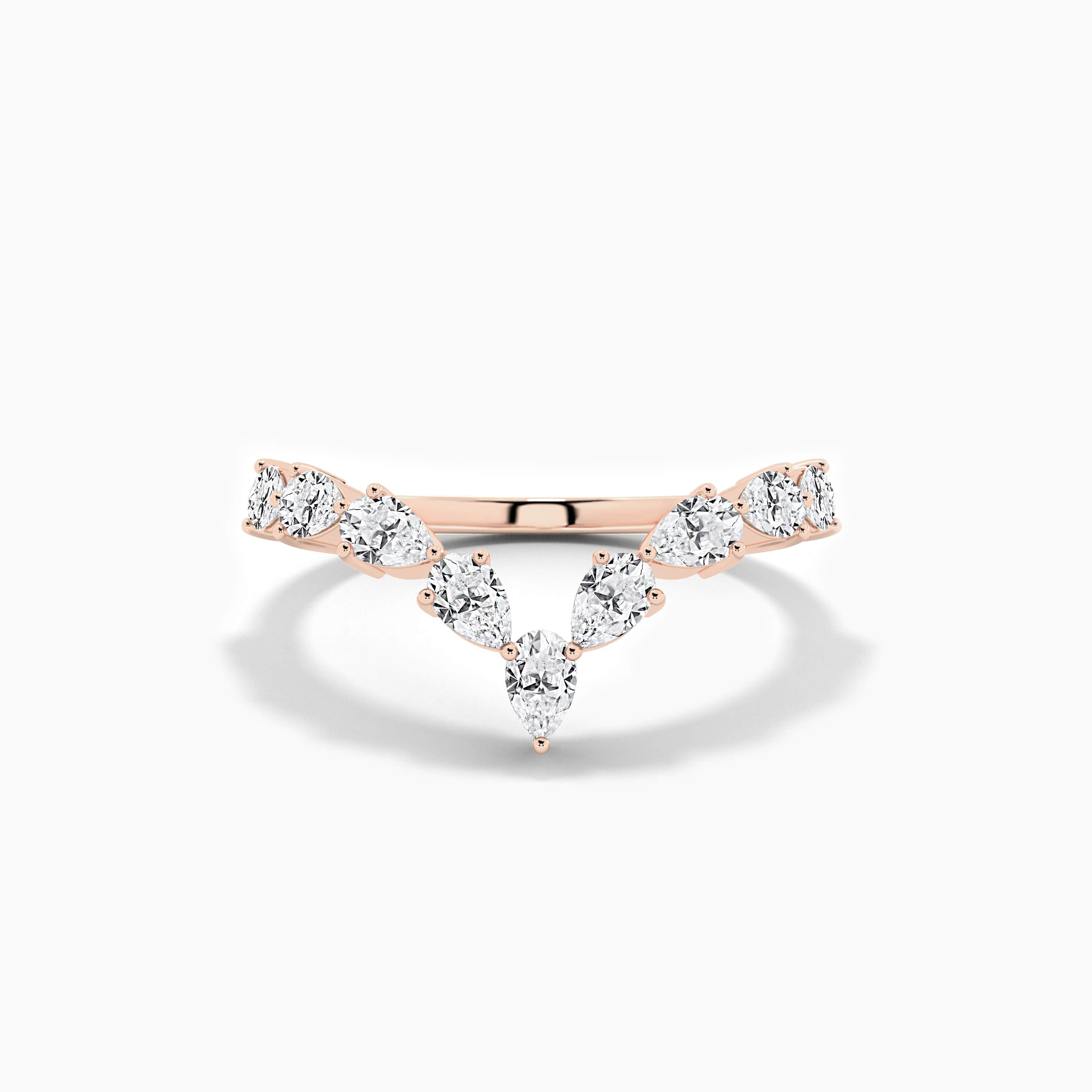 rose gold pear shape diamond band