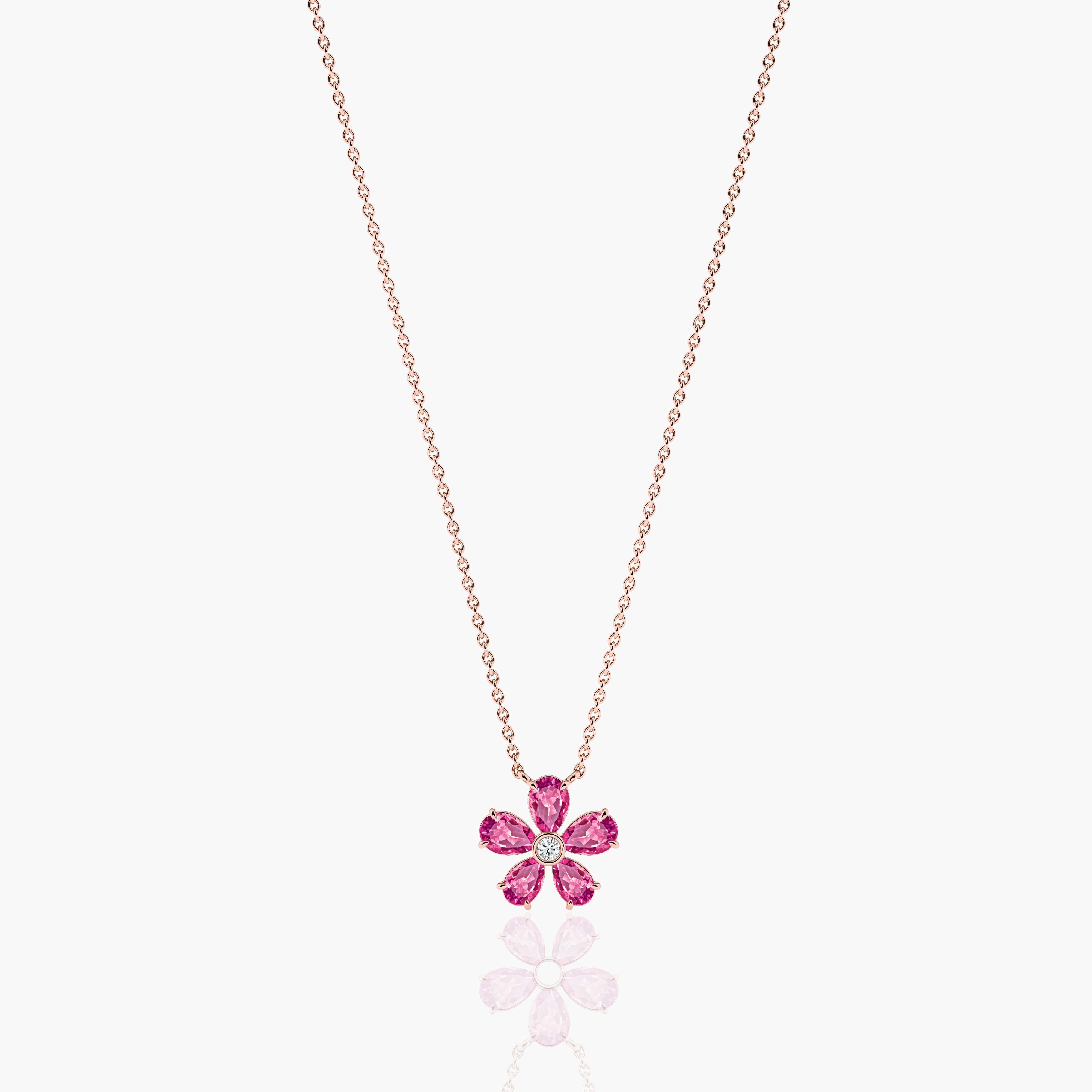 flower gold pendant necklace