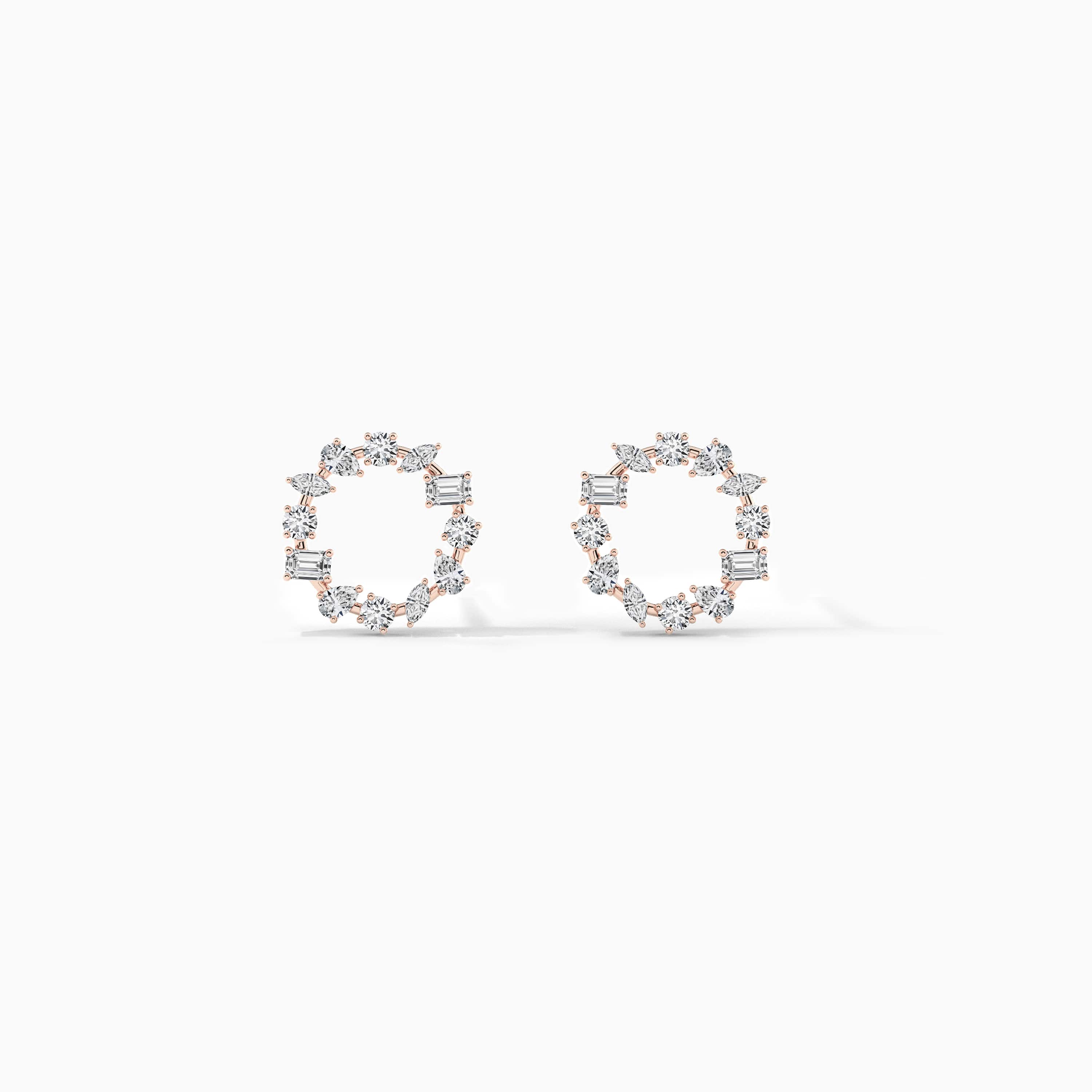 rose gold moissanite diamond earring 