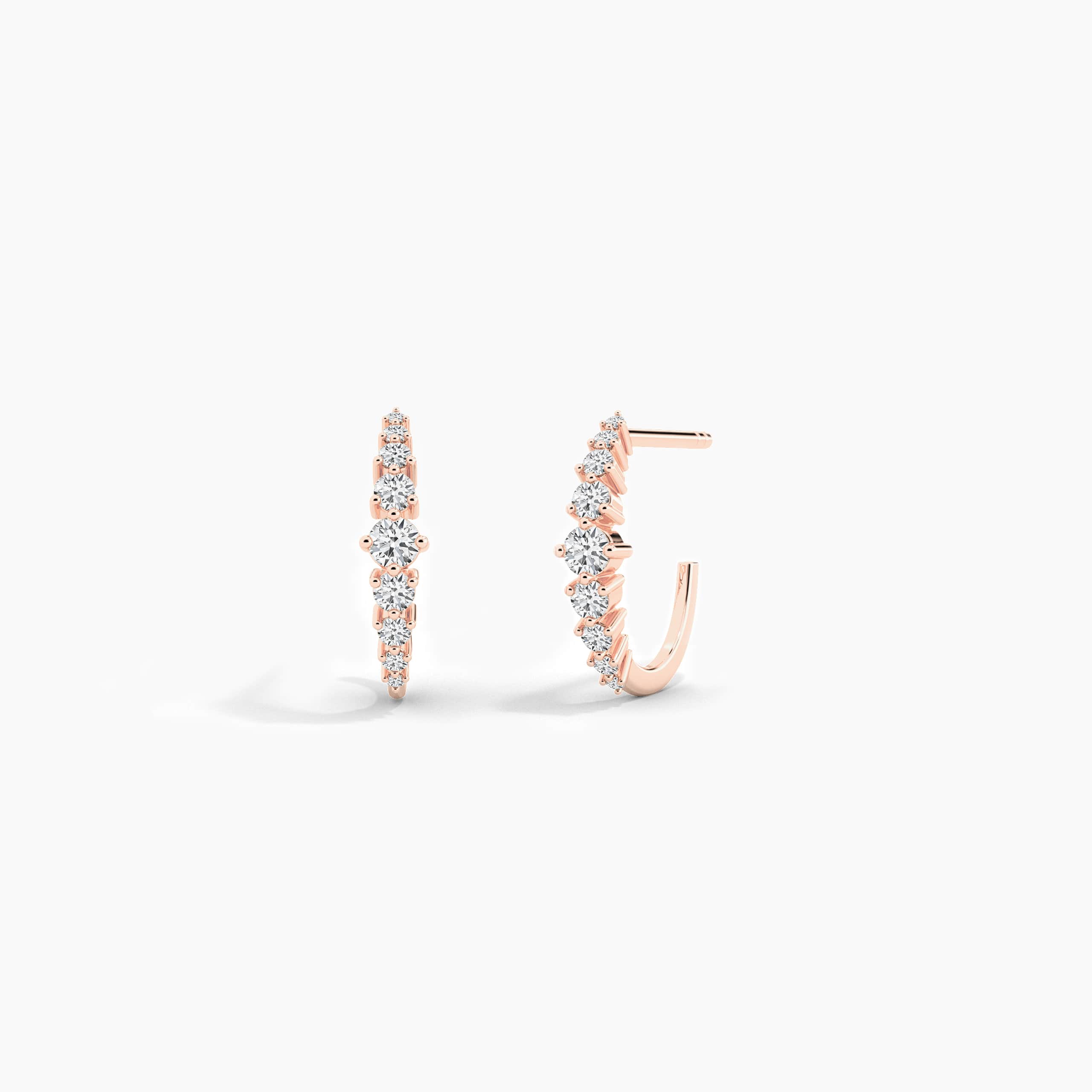 rose gold huggie earring 