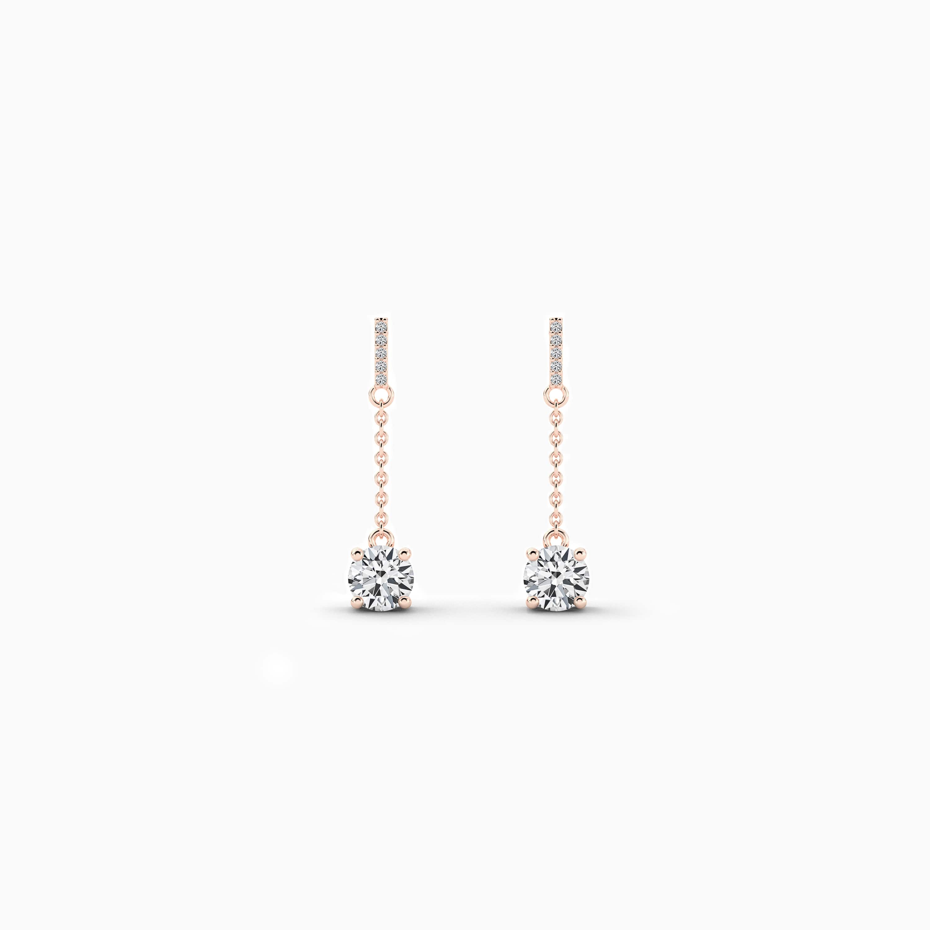 rose gold moissanite diamond drop earring